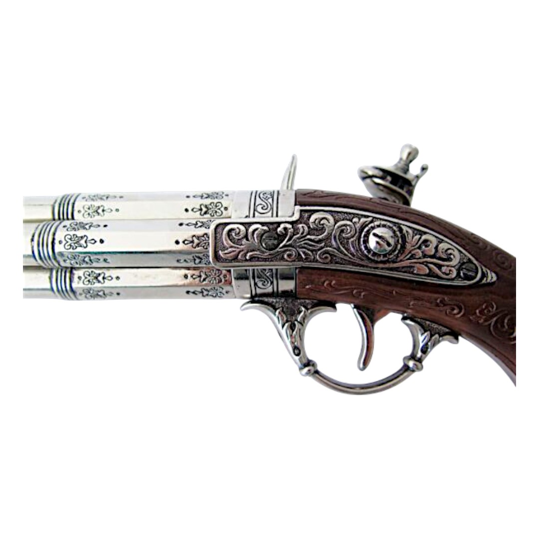 Pistola a pietra focaia a quattro canne, Francia, XVIII secolo, 1307