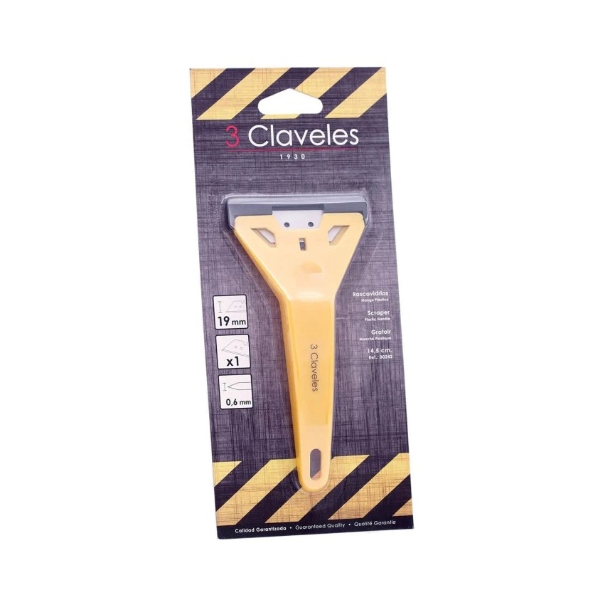 Rascavidrios 60 mm con mango de nylon 3 Claveles