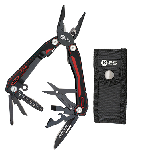 Alicate desportivo multiusos K25 com dez utilizacoes e estojo