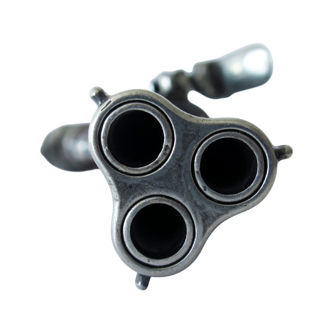 Pistola de chispa de tres cañones, Francia, siglo XVIII 1306