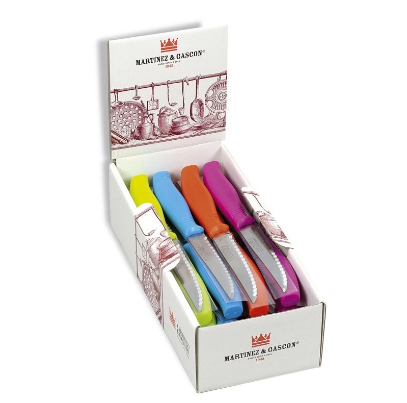 Conjunto de 32 facas de bife com lâmina serrilhada de 10,5 cm e c...