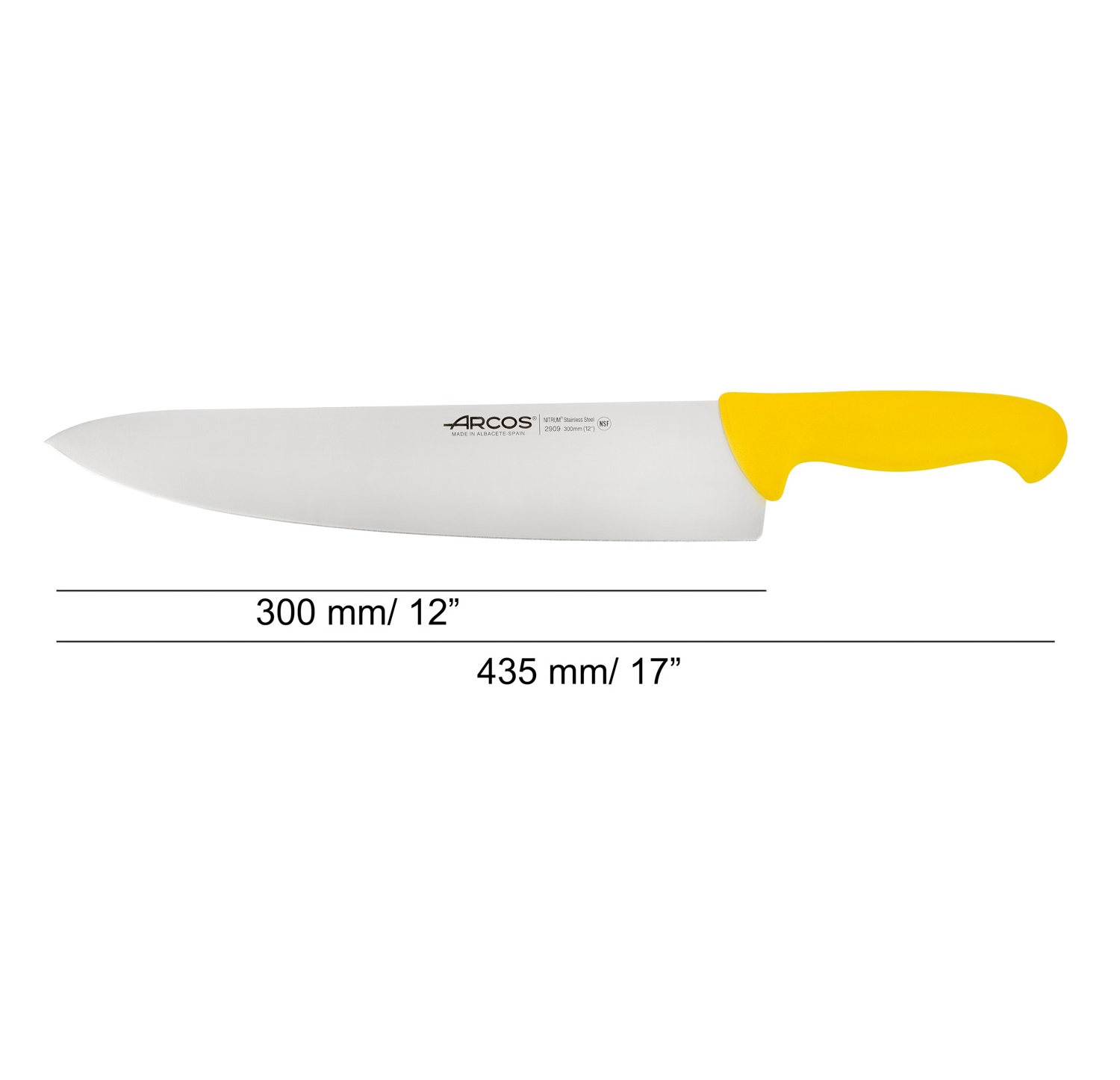 Coltello da chef Arcos da 300 mm con manico stampato a iniezione in polipropilene colorato