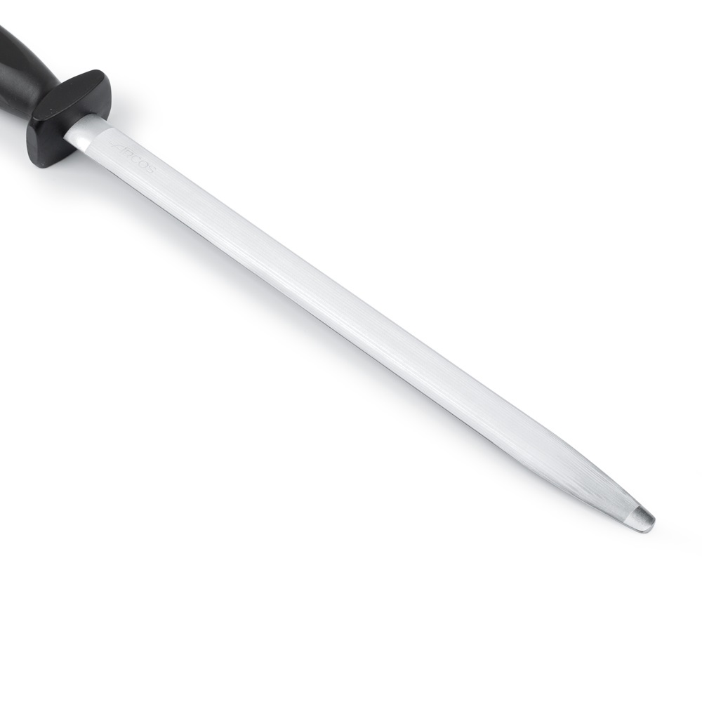 Temperamatite Arcos 300x20 mm in acciaio al carbonio cromato con manico in polipropilene nero e gancio