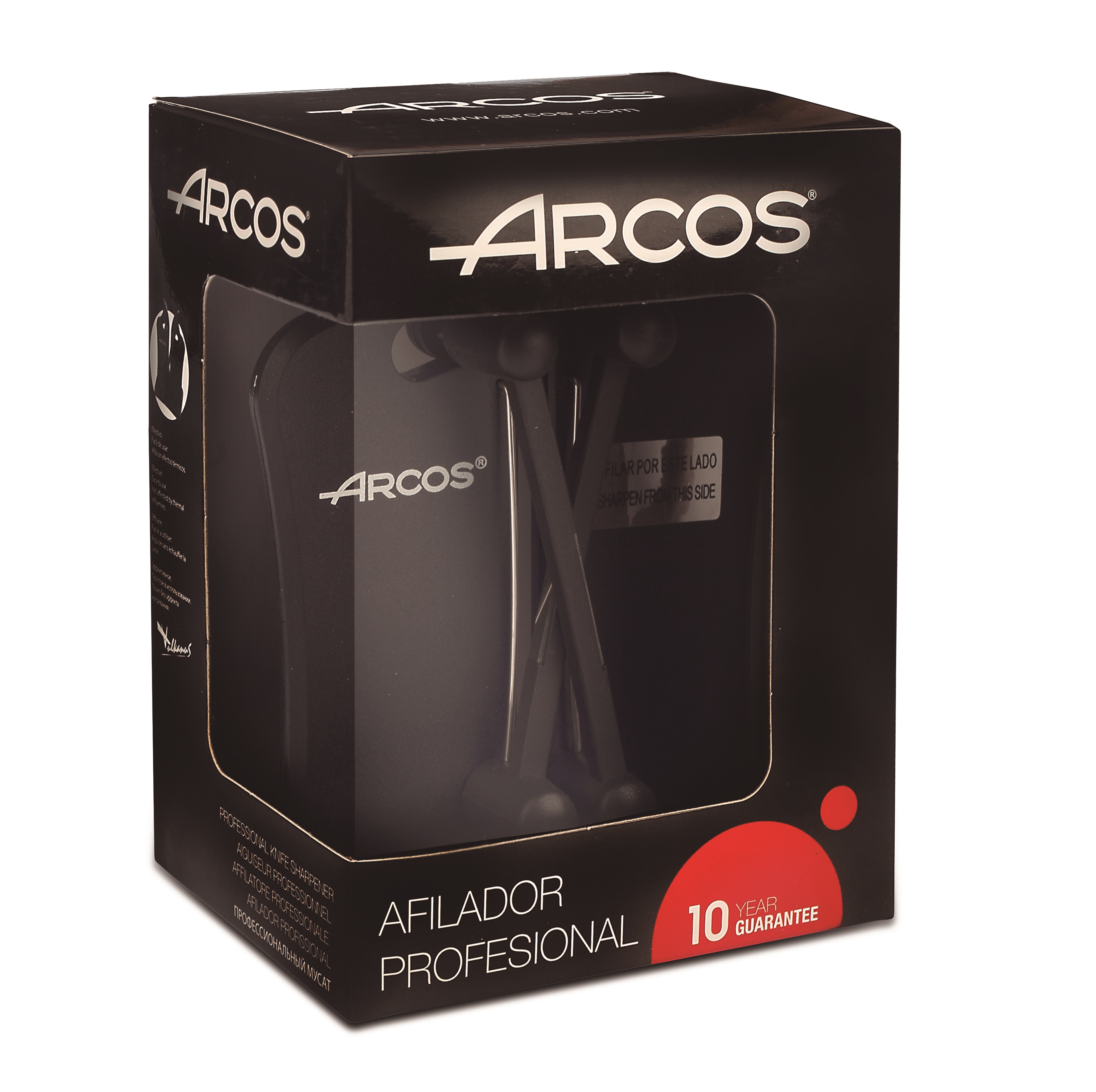 Apontador profissional Arcos fabricado em ABS preto