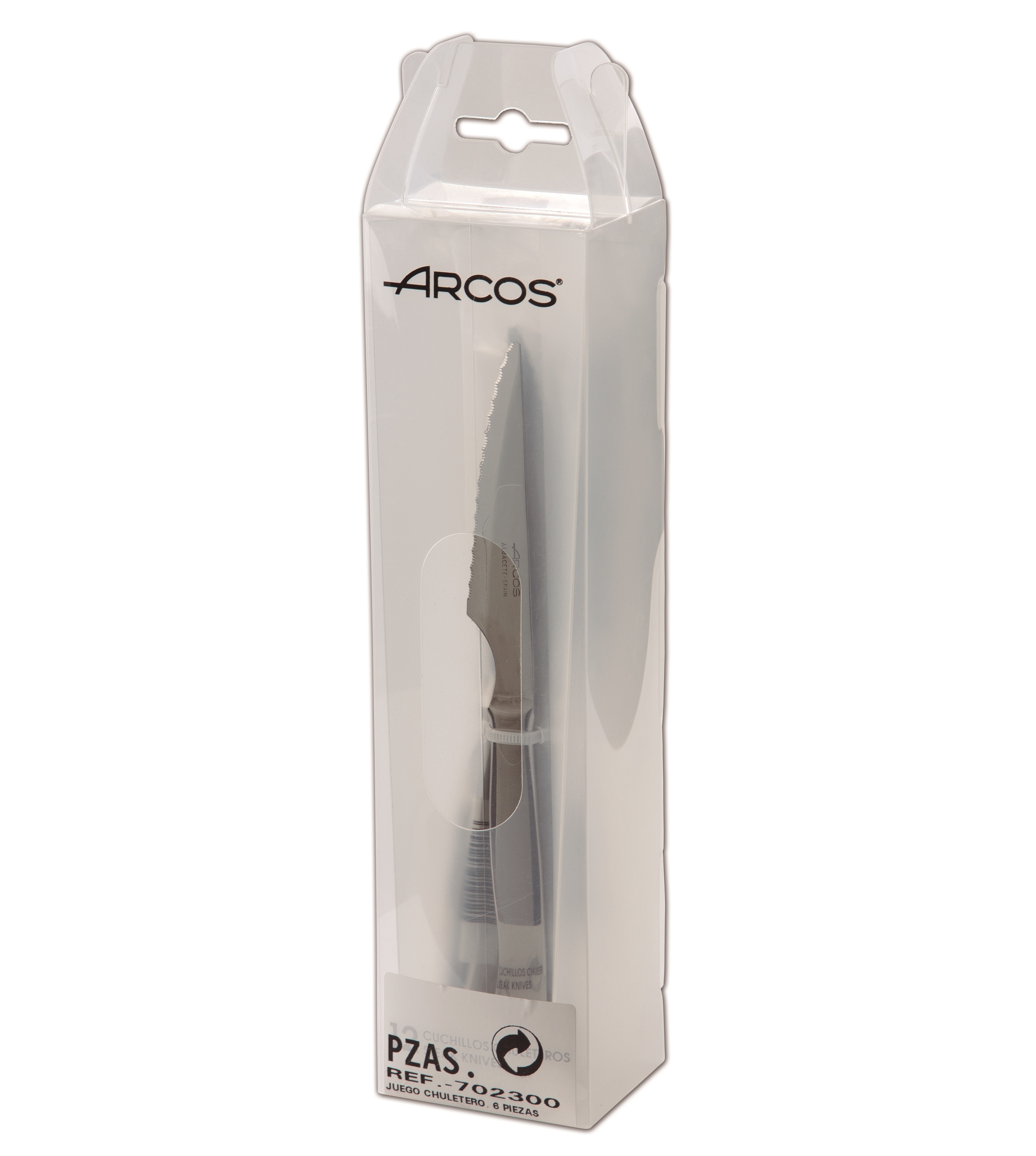 Set Arcos di 6 coltelli da tavola seghettati con acciaio inox mon...