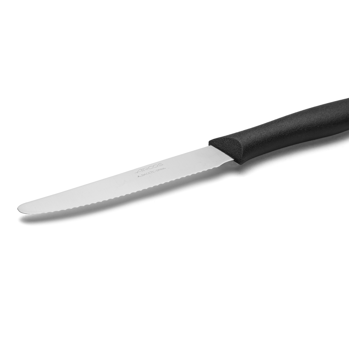 Arcos Nova serrated table knife with 110 mm blade, colored polypropylene handle, 36 pieces