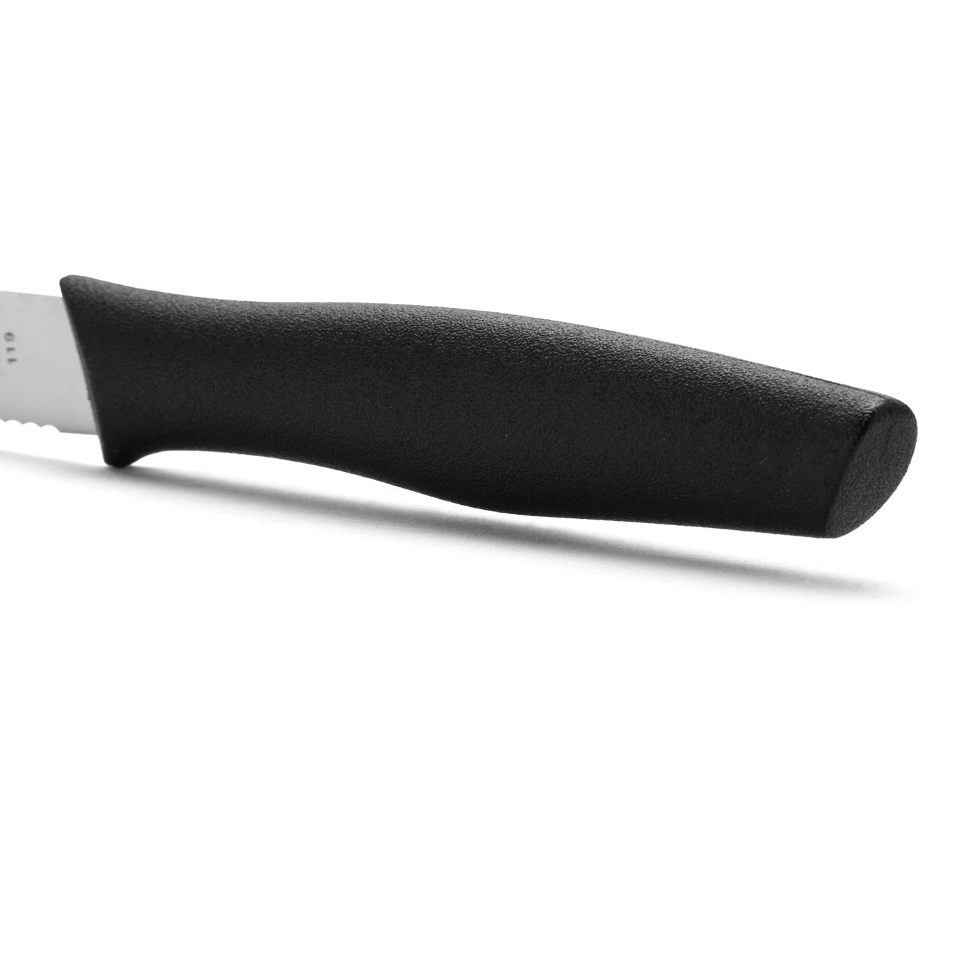 Arcos Nova cheese knives with pointed tips, 105mm serrated blade, polypropylene handle black colour