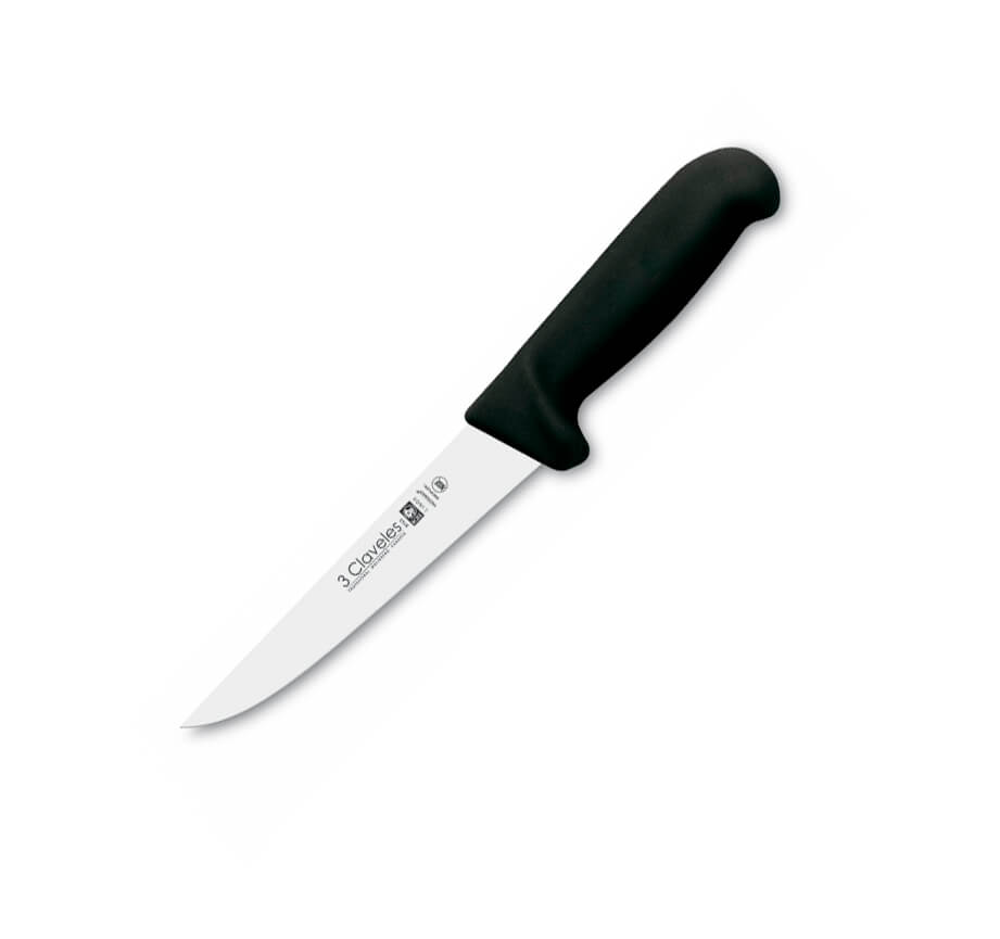 3 Claveles Cuchillo deshuesador ancho con hoja de 15 cm y mango n...