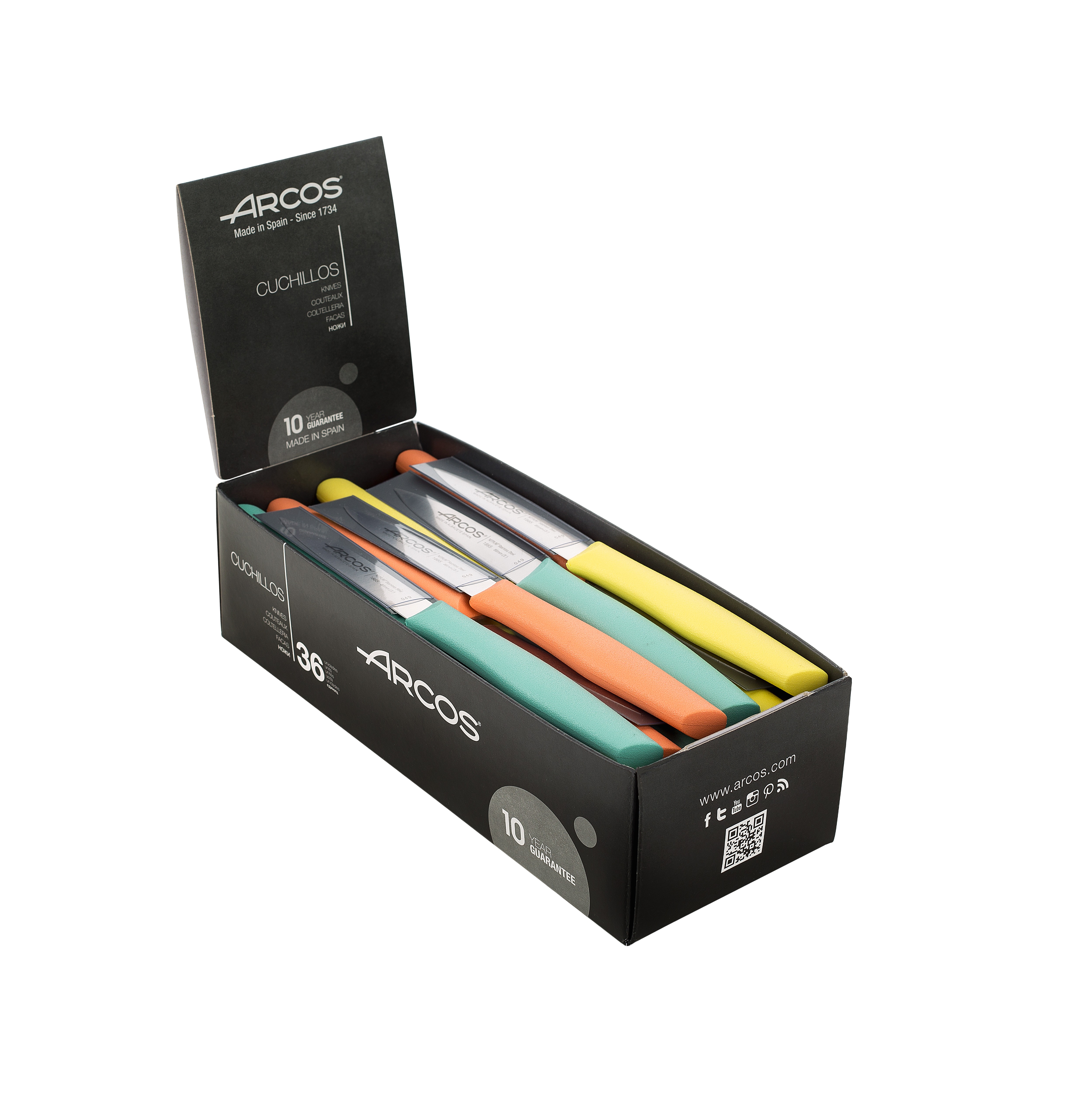 Box of 36 Arcos Nova paring knives, 85 mm blade, polypropylene ha...