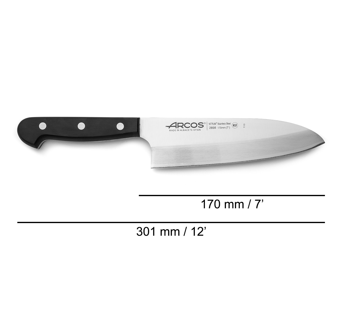Faca japonesa Deba Arcos série Universal com lâmina de 17 cm