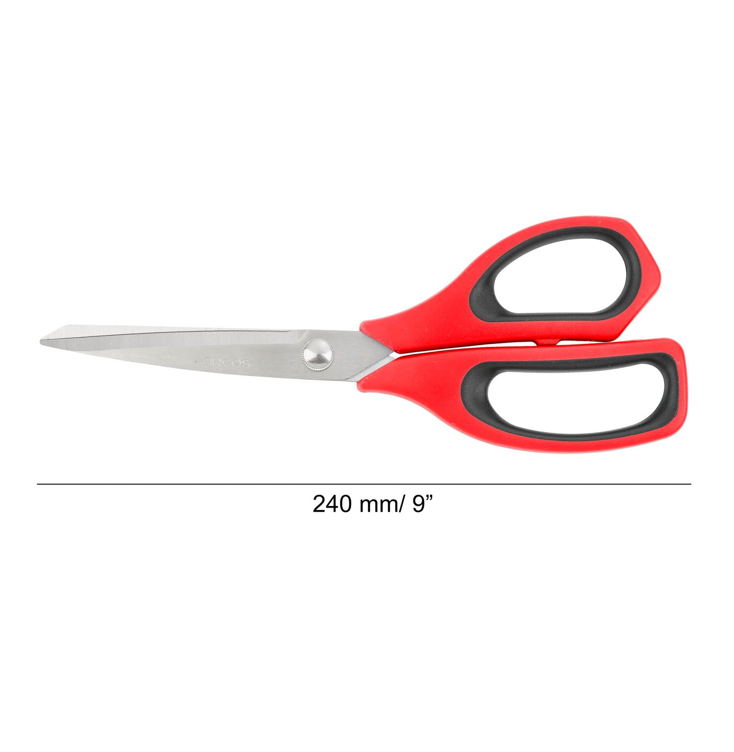 Arcos Prochef 240 mm kitchen scissors with red and black polypropylene handle