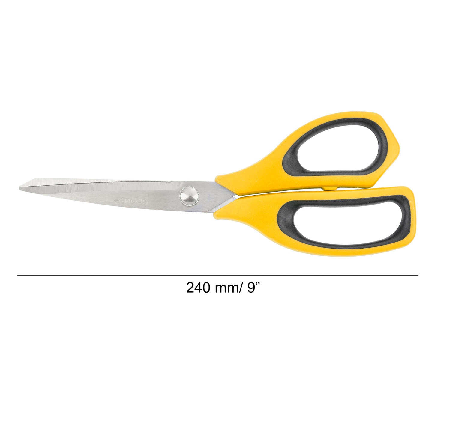 Tijeras de cocina Arcos Prochef 240 mm con mango de polipropileno amarillo y negro
