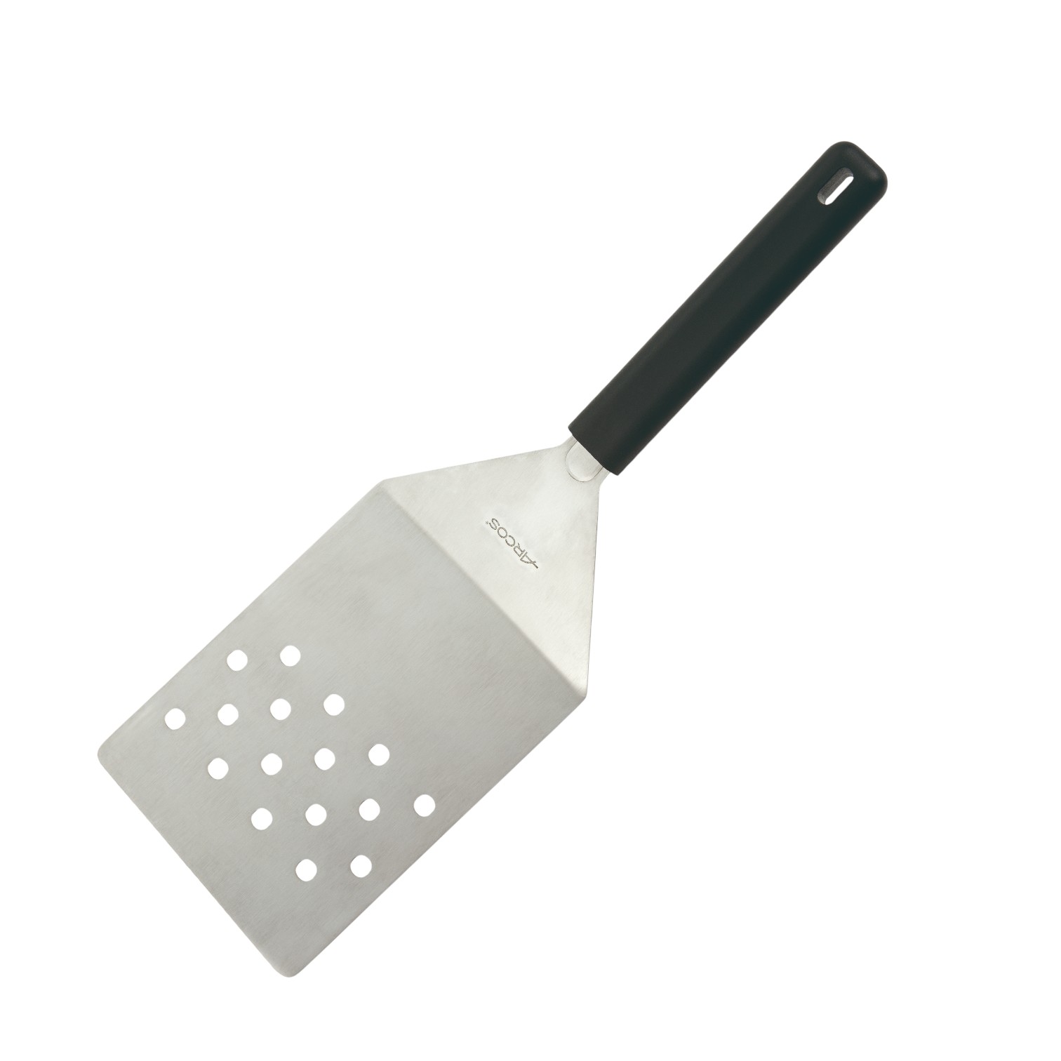 Arcos 175mm angled serving spatula with holes and black polypropy...