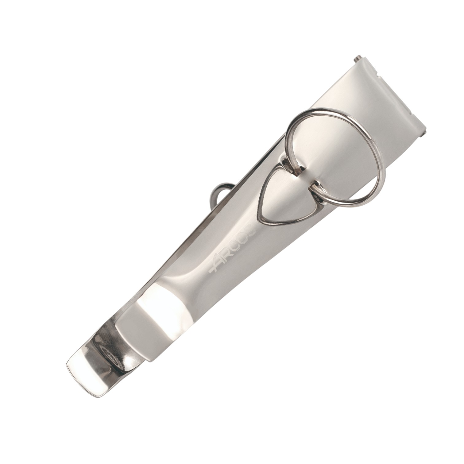 Wide stainless steel Arcos ham tongs with finger holes