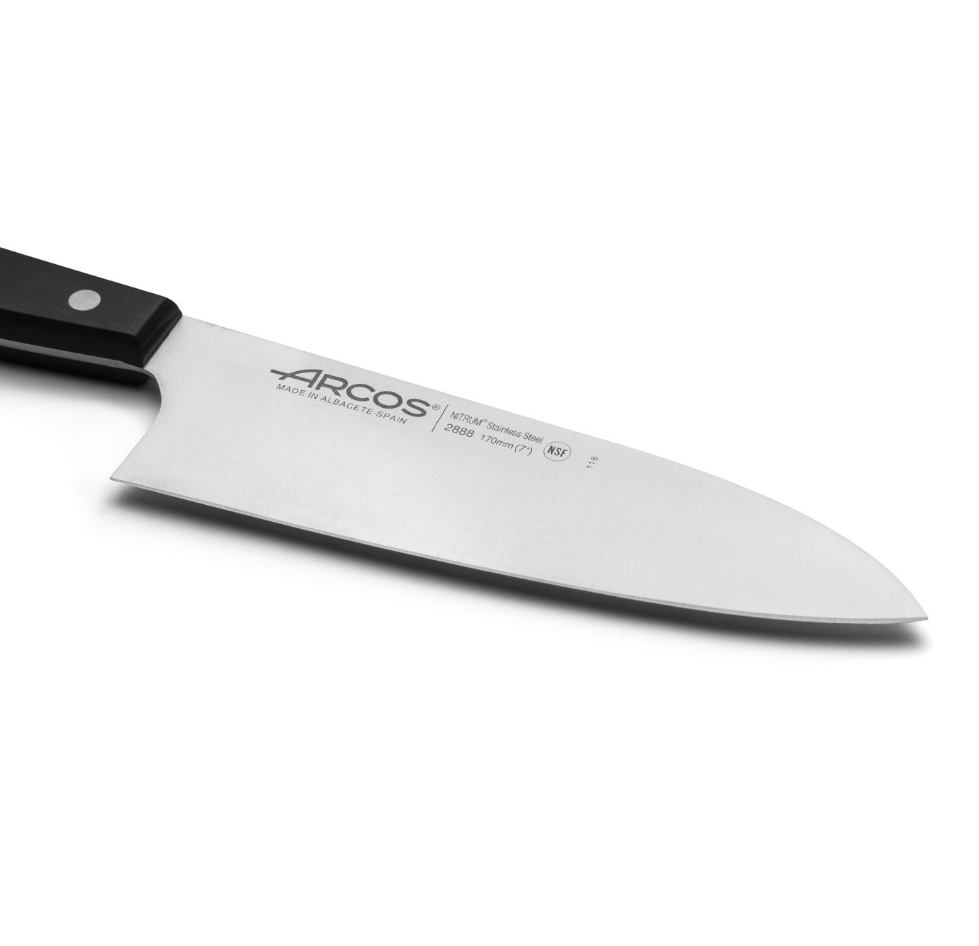Deba Arcos Universal Japanese knife with 170mm full tang blade and black polypropylene handle