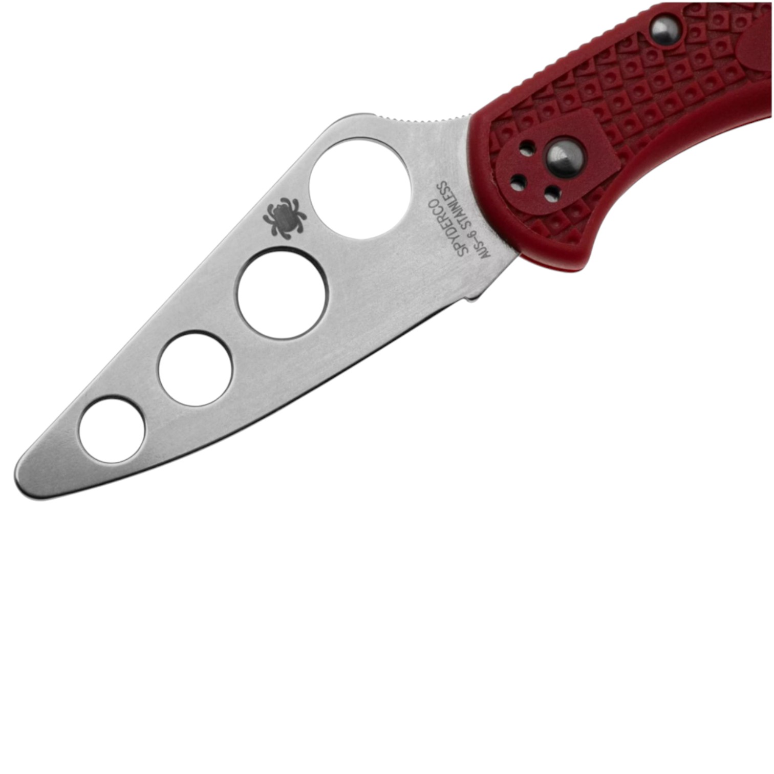 Couteau d'entraînement Spyderco Delica 4 Trainer C11TR, lame émoussée, manche en FRN rouge