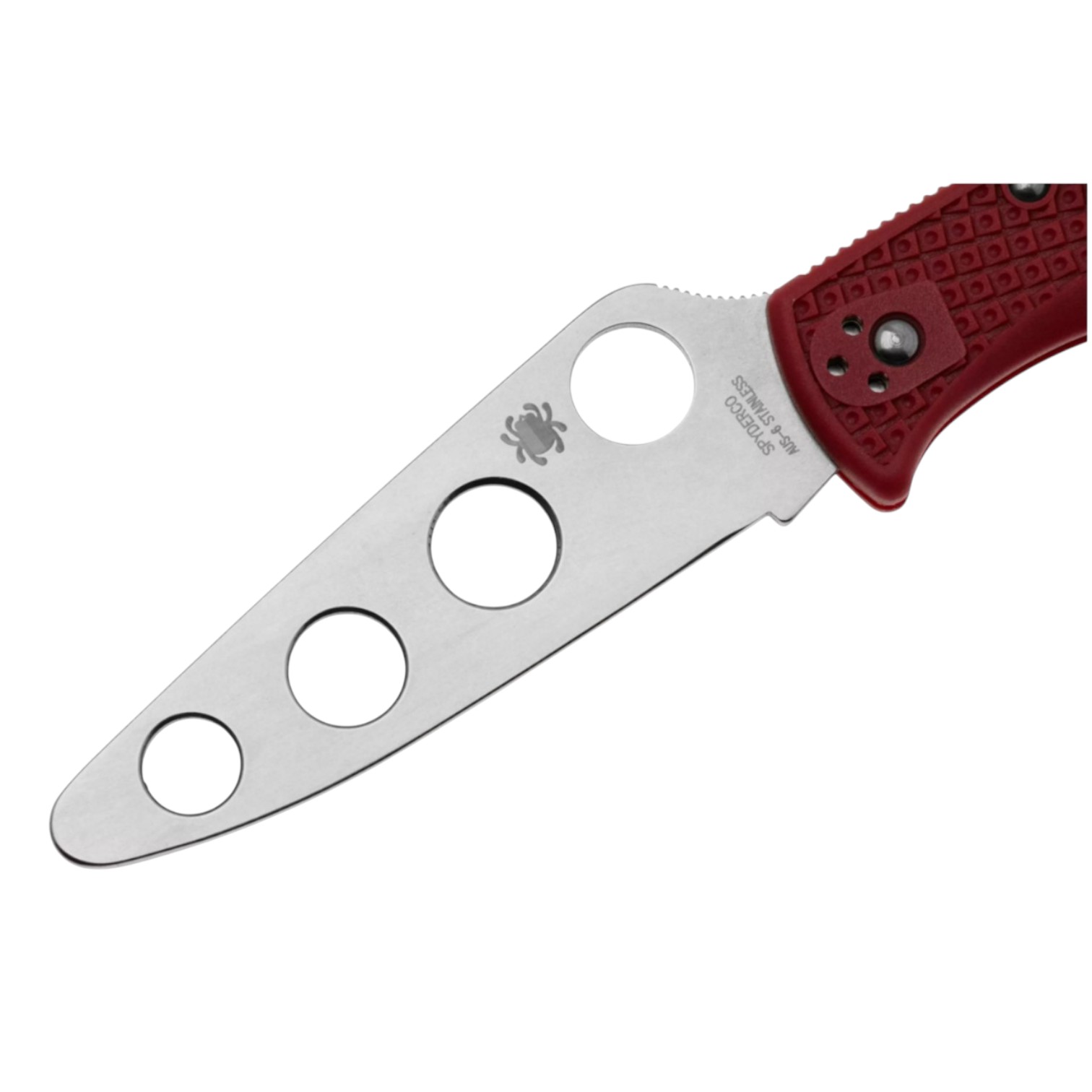 Couteau d'entraînement Spyderco Endura 4 Trainer C10TR, lame émoussée, manche en FRN rouge