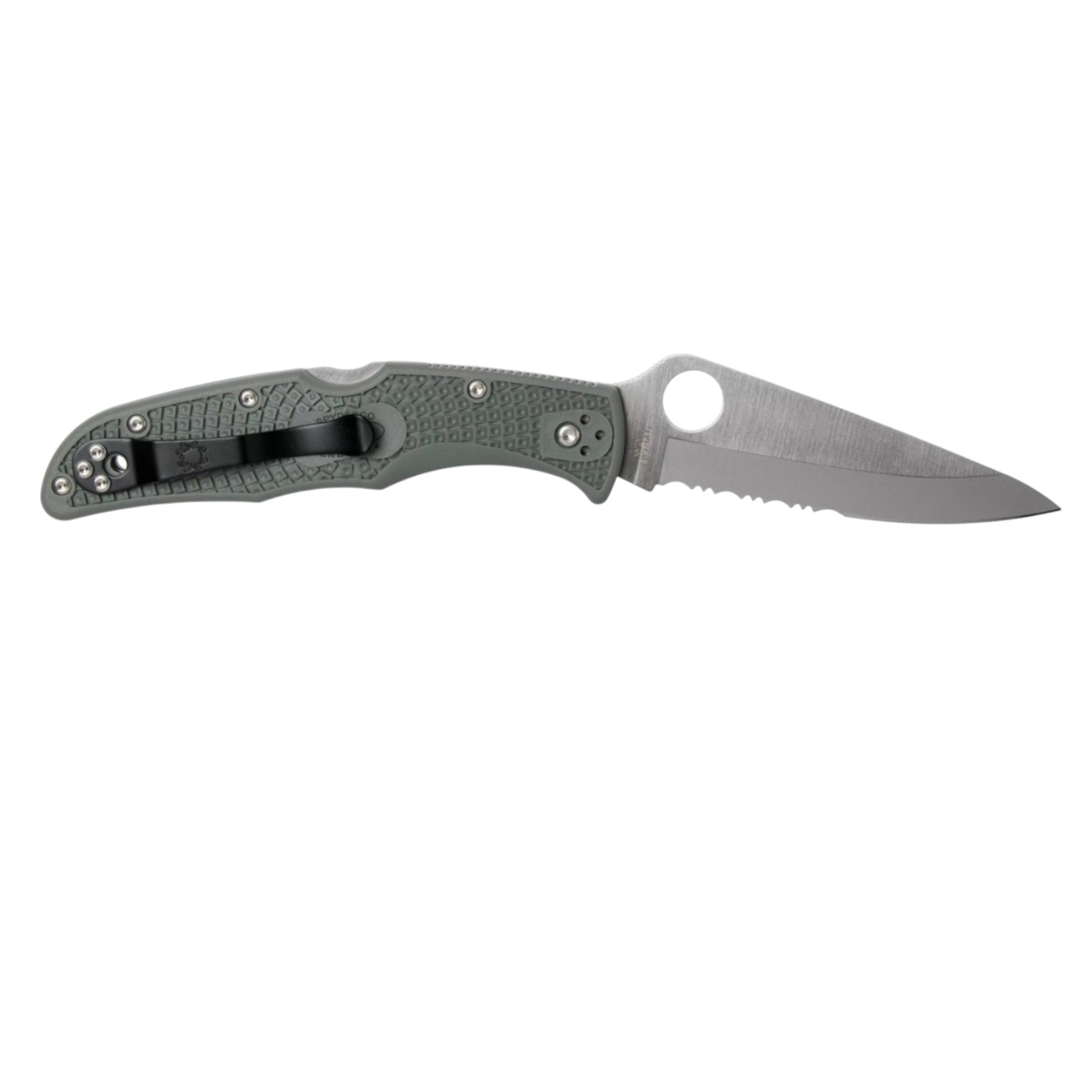 Spyderco Endura 4 C10PSFG, knife with VG10 blade with semi-serrated edge and green FRN handle
