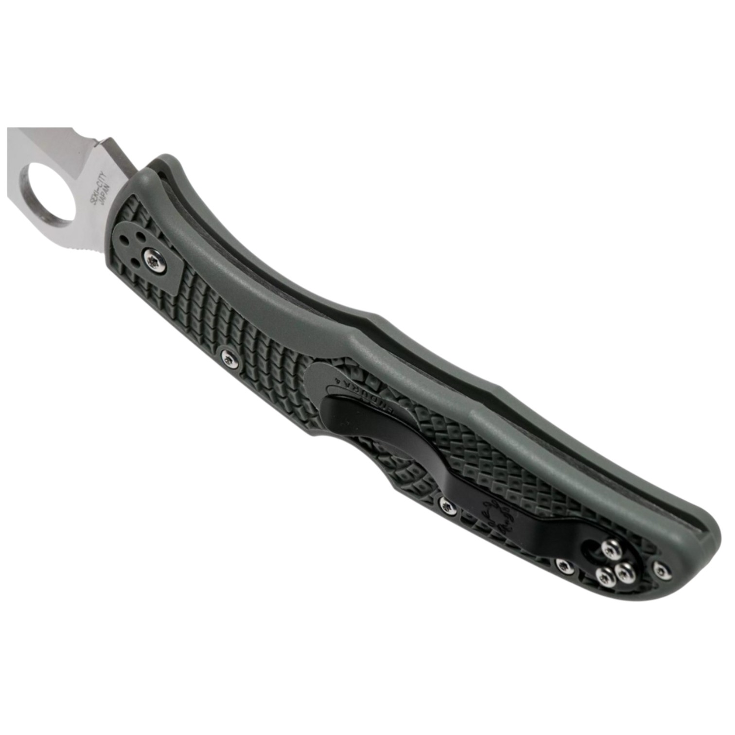 Spyderco Endura 4 C10PSFG, knife with VG10 blade with semi-serrated edge and green FRN handle