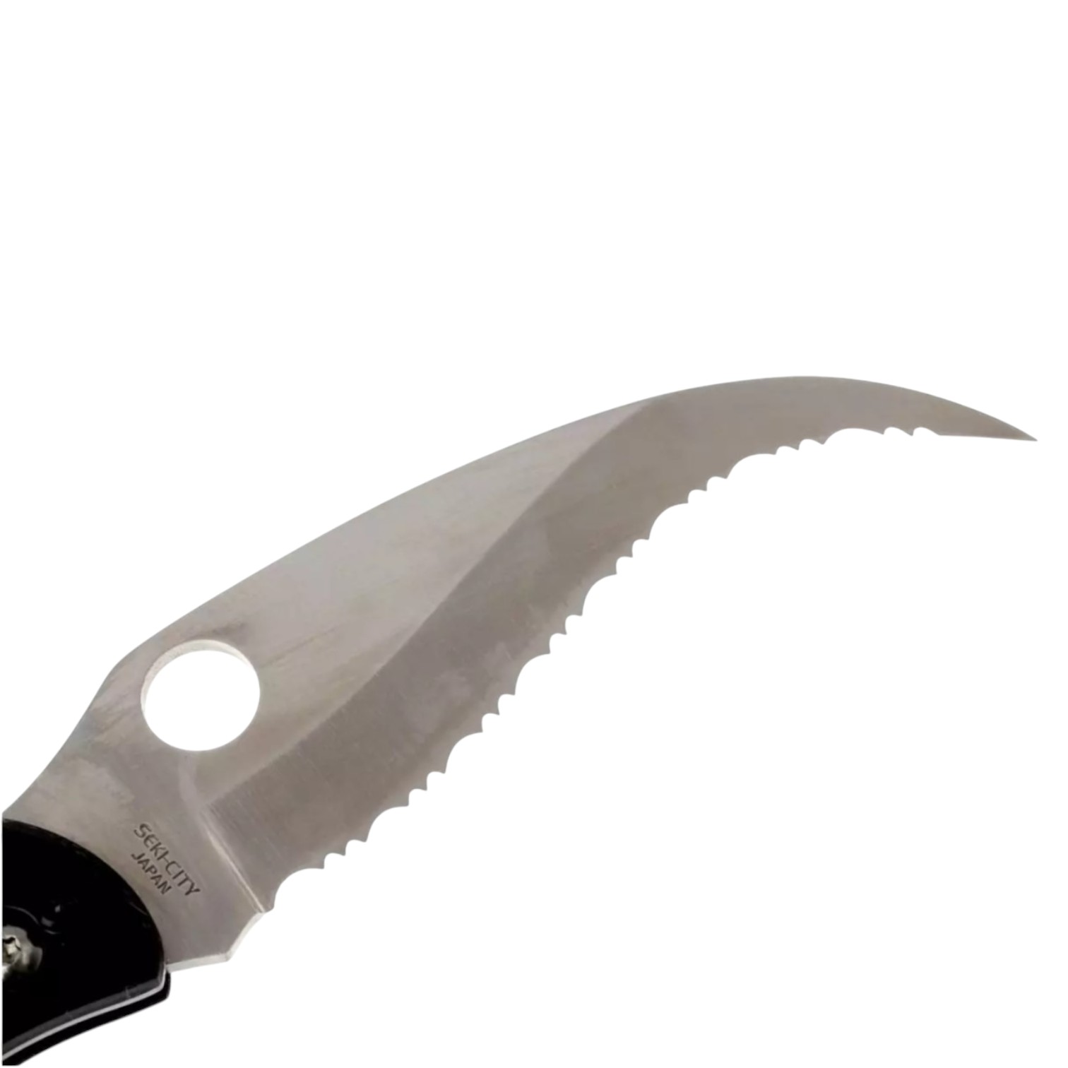 Couteau de poche Spyderco Civilian C12GS avec lame à crochet en acier VG10 et tranchant dentelé, manche en G10 noir