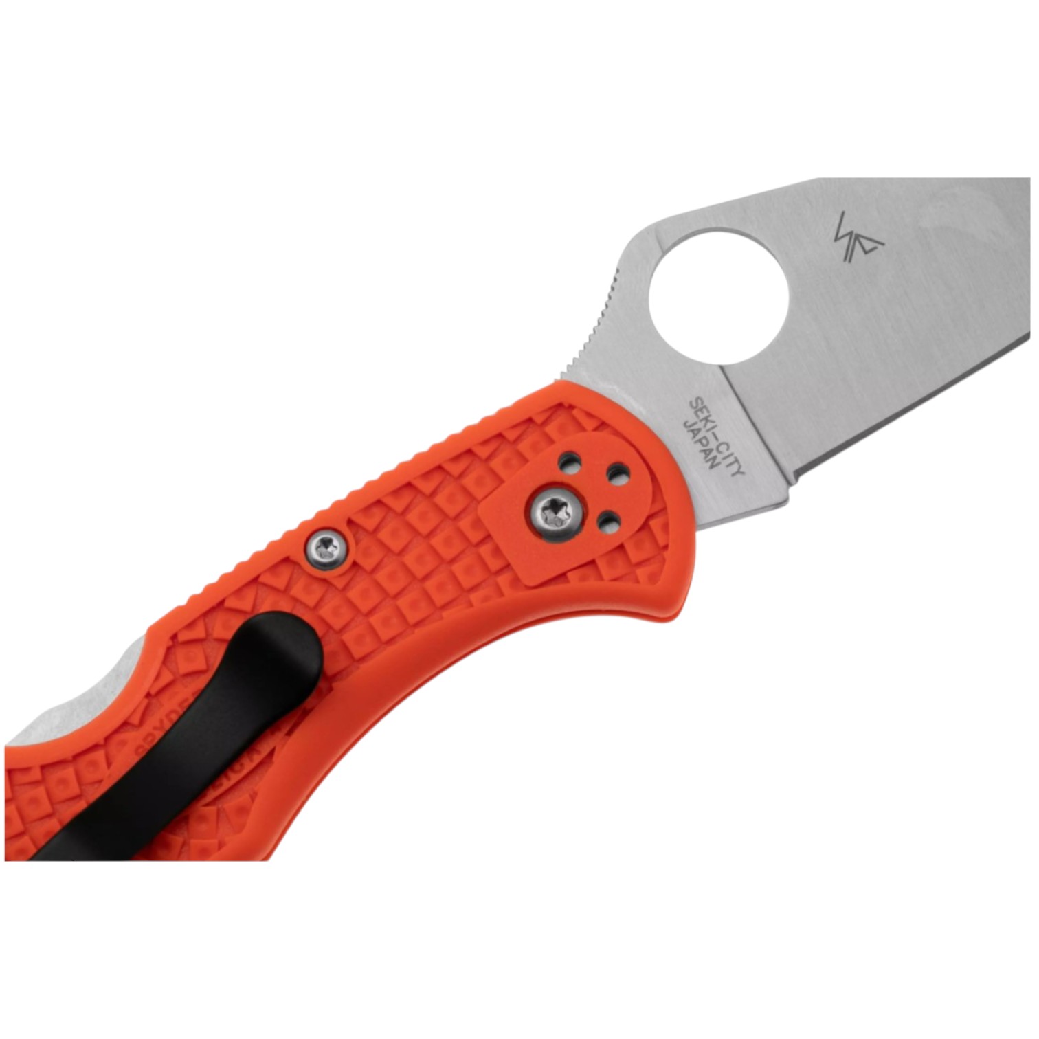 Spyderco Delica 4 C11FPOR, VG10 flat edge knife with orange FRN handle