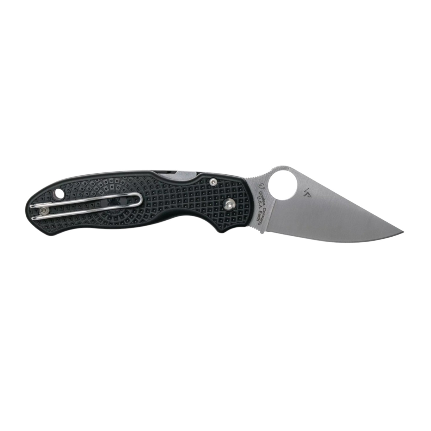 Canivete Spyderco Para 3 Lightweight C223PBK CTS-BD1N com lâmina lisa, cabo em FRN preto e clipe.