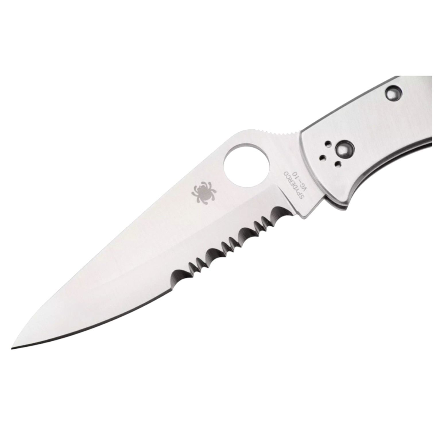 Spyderco Endura 4 C10PS knife with stainless steel handle and half-serrated blade