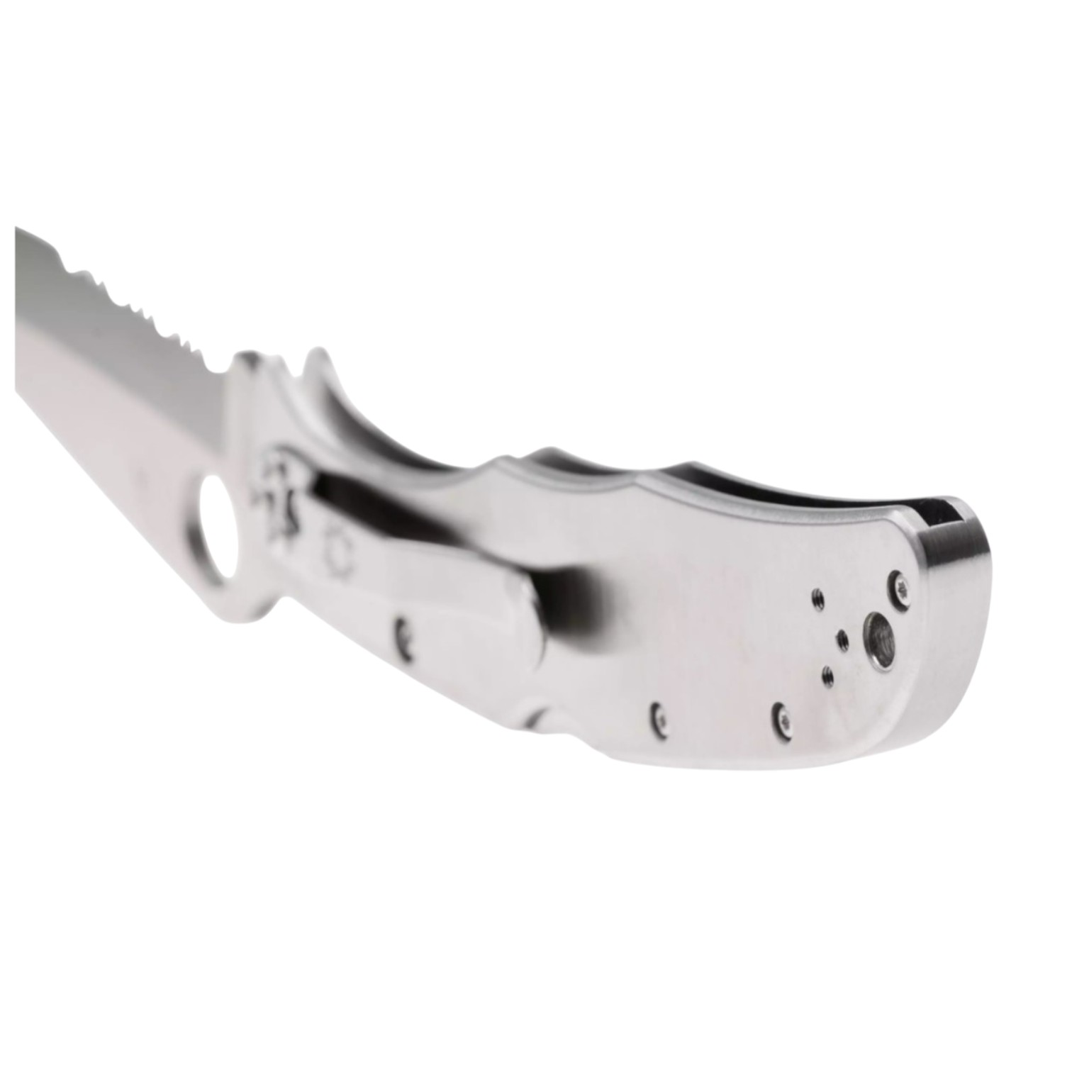 Spyderco Endura 4 C10PS knife with stainless steel handle and half-serrated blade