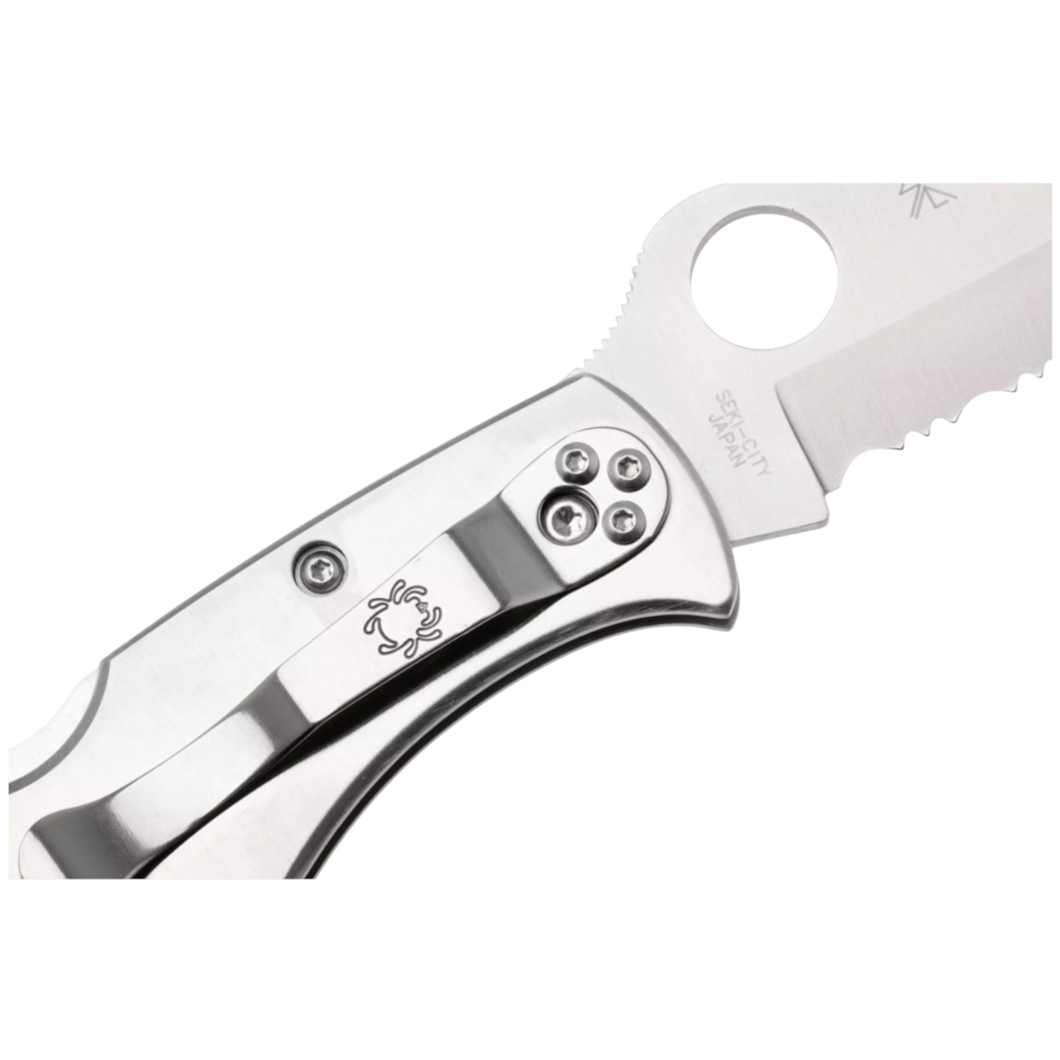 Spyderco Endura 4 C10PS knife with stainless steel handle and half-serrated blade