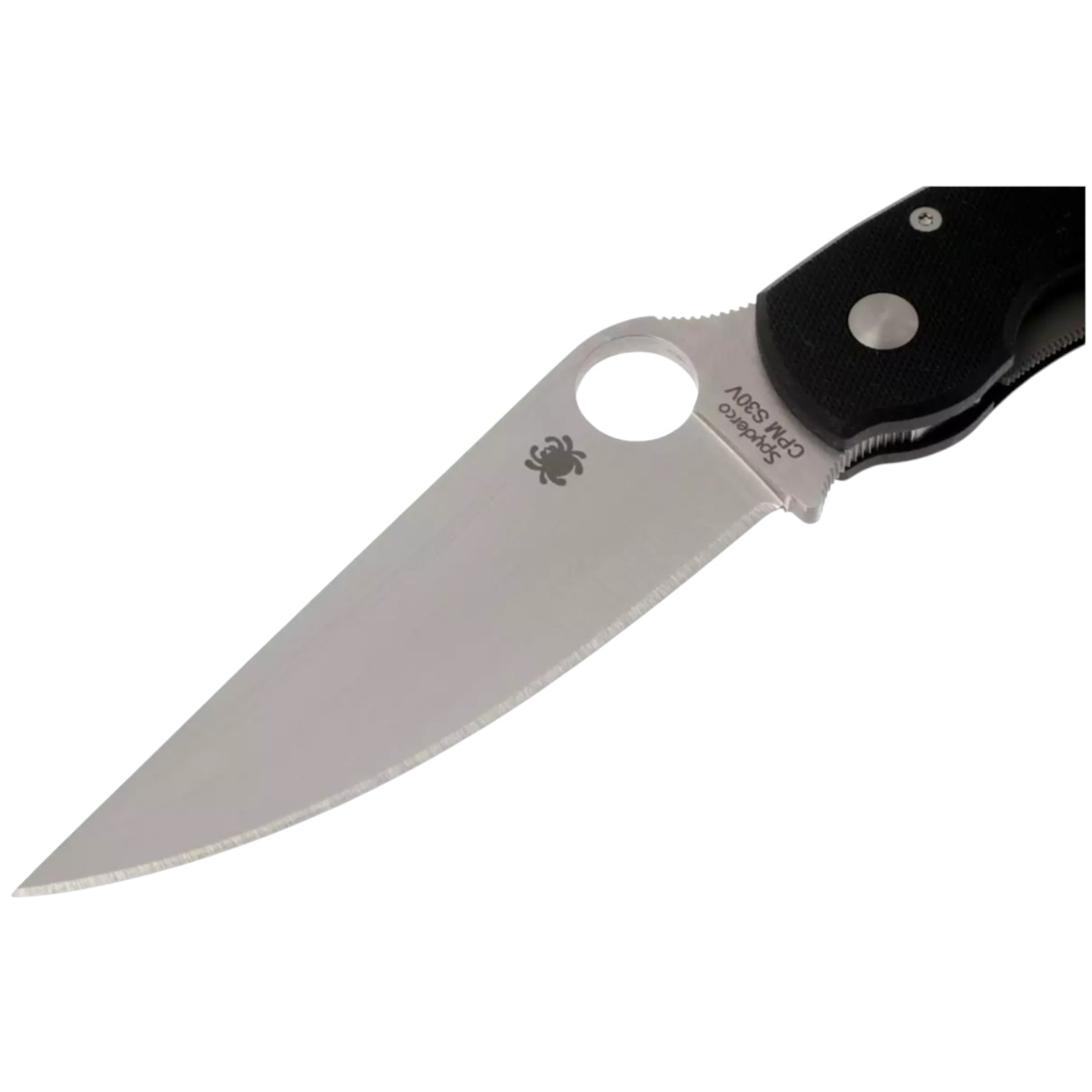 Spyderco Military model C36GPE knife with 10.2 cm blade with flat edge and black G10 handle with lockback