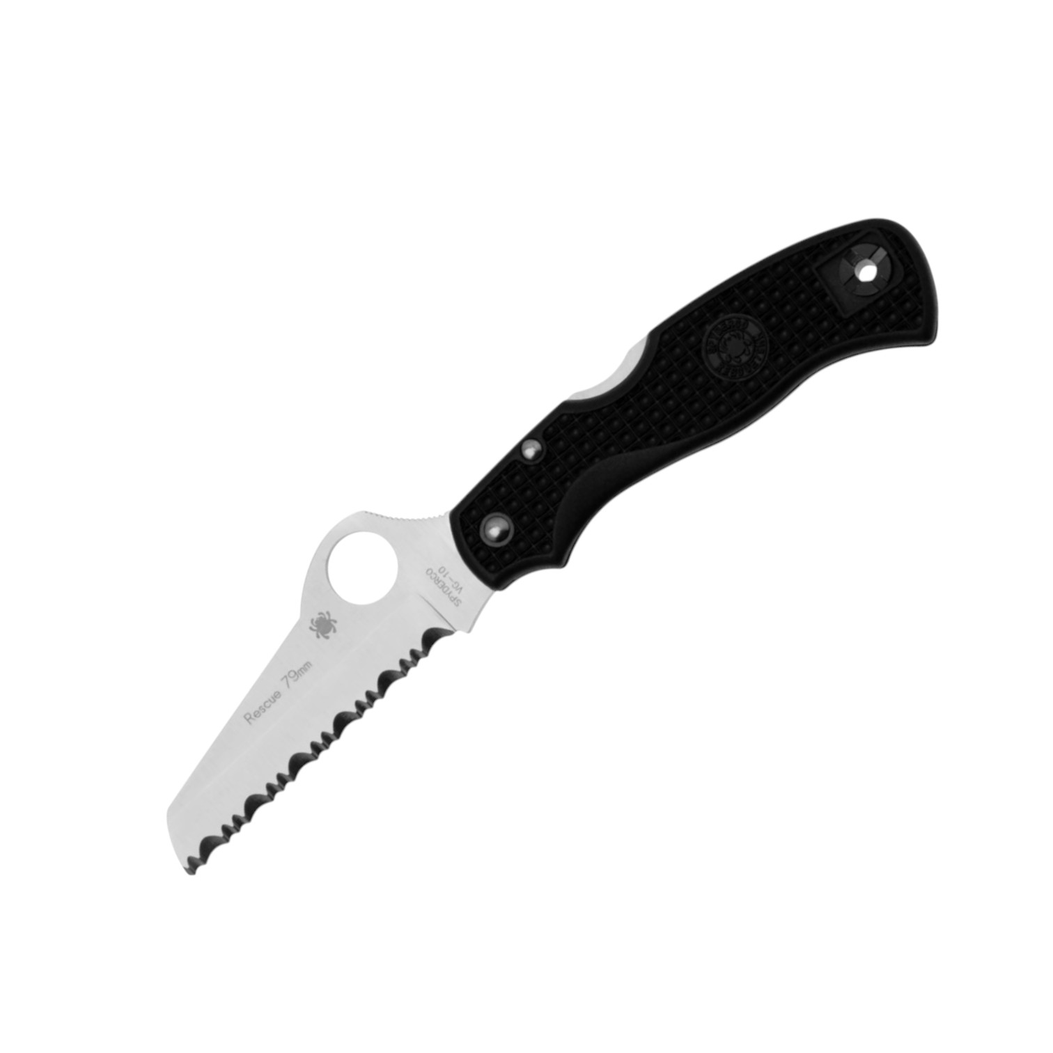 Couteau de poche Spyderco Rescue Black C45SBK avec lame dentelée ...