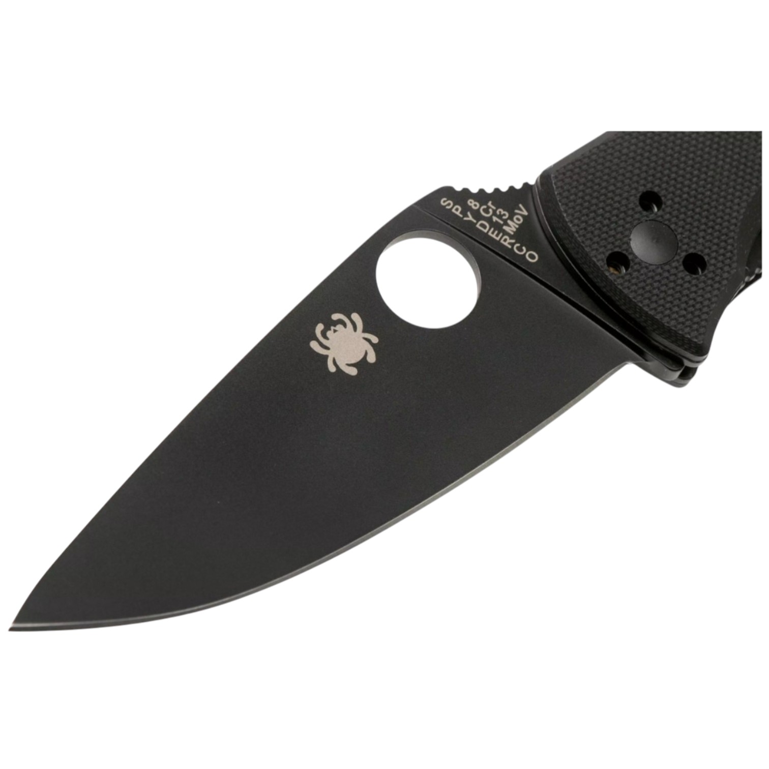 Canivete Spyderco Tenacious C122GBBKP com lâmina preta e fio liso.