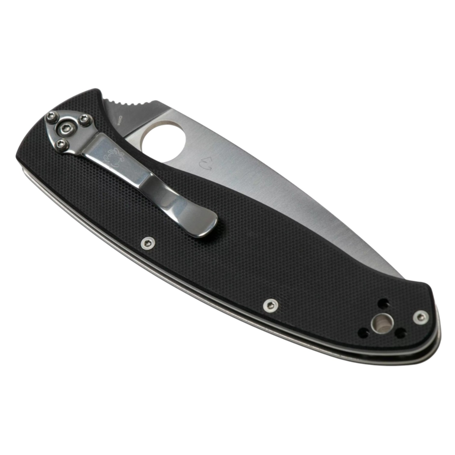 Couteau de poche Spyderco Resilience avec lame lisse de 10,8 cm en acier 8Cr13MoV et manche en G10 et acier inoxydable
