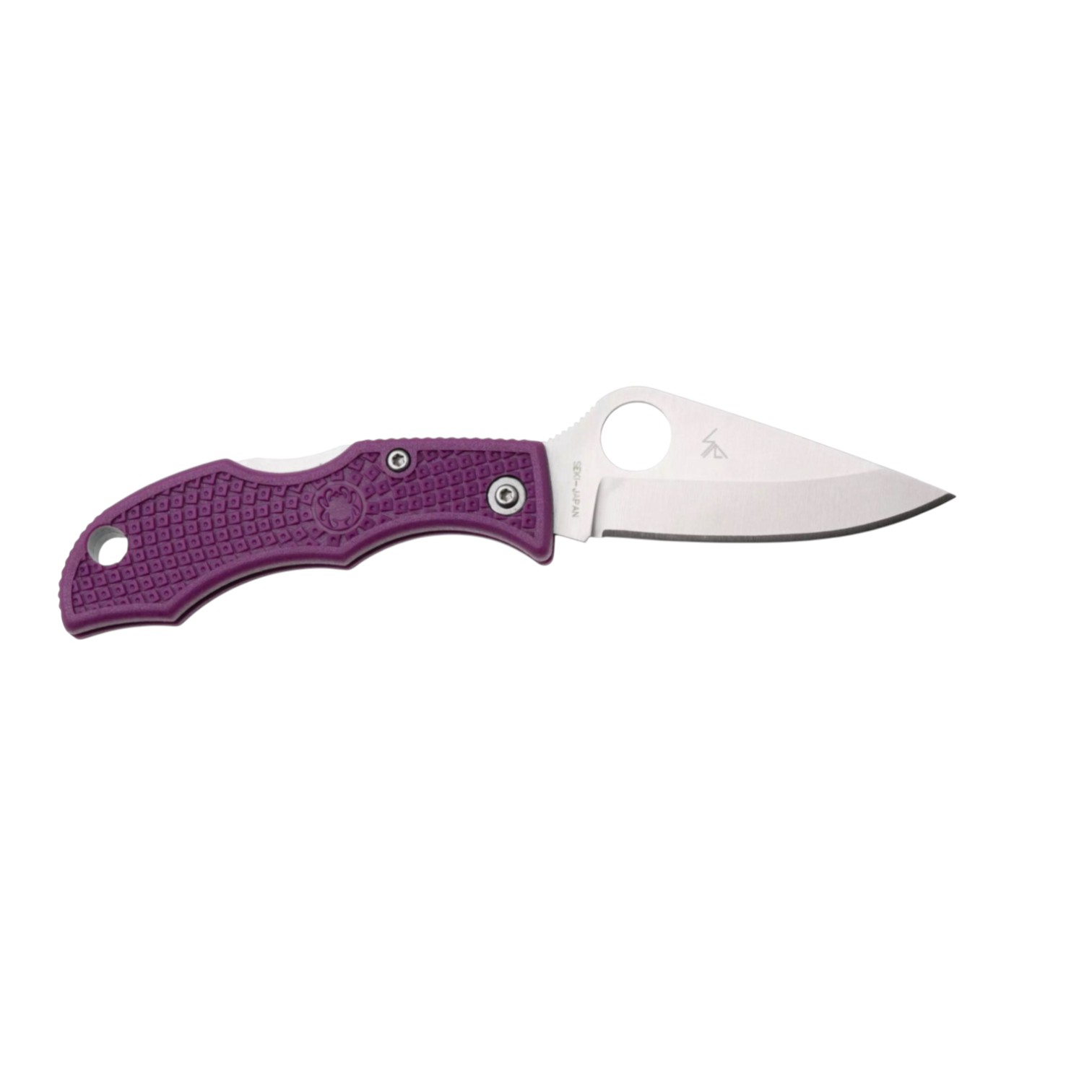 Spyderco Ladybug Purple LPRP3 pocket knife with 4.9 cm VG10 blade and lilac FRN handle