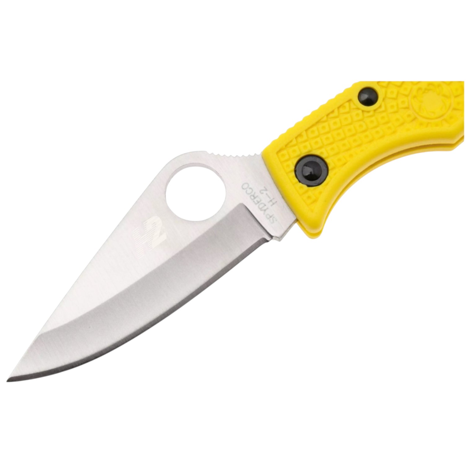 Couteau de poche Spyderco Ladybug 3 Salt lightweight LYLP3 avec lame en acier H1, tranchant plat et manche en FRN jaune