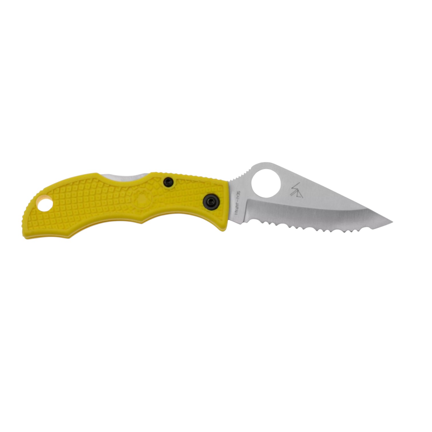 Spyderco Ladybug 3 Salt lightweight LYLS3 knife with serrated H1 steel blade and yellow FRN handle