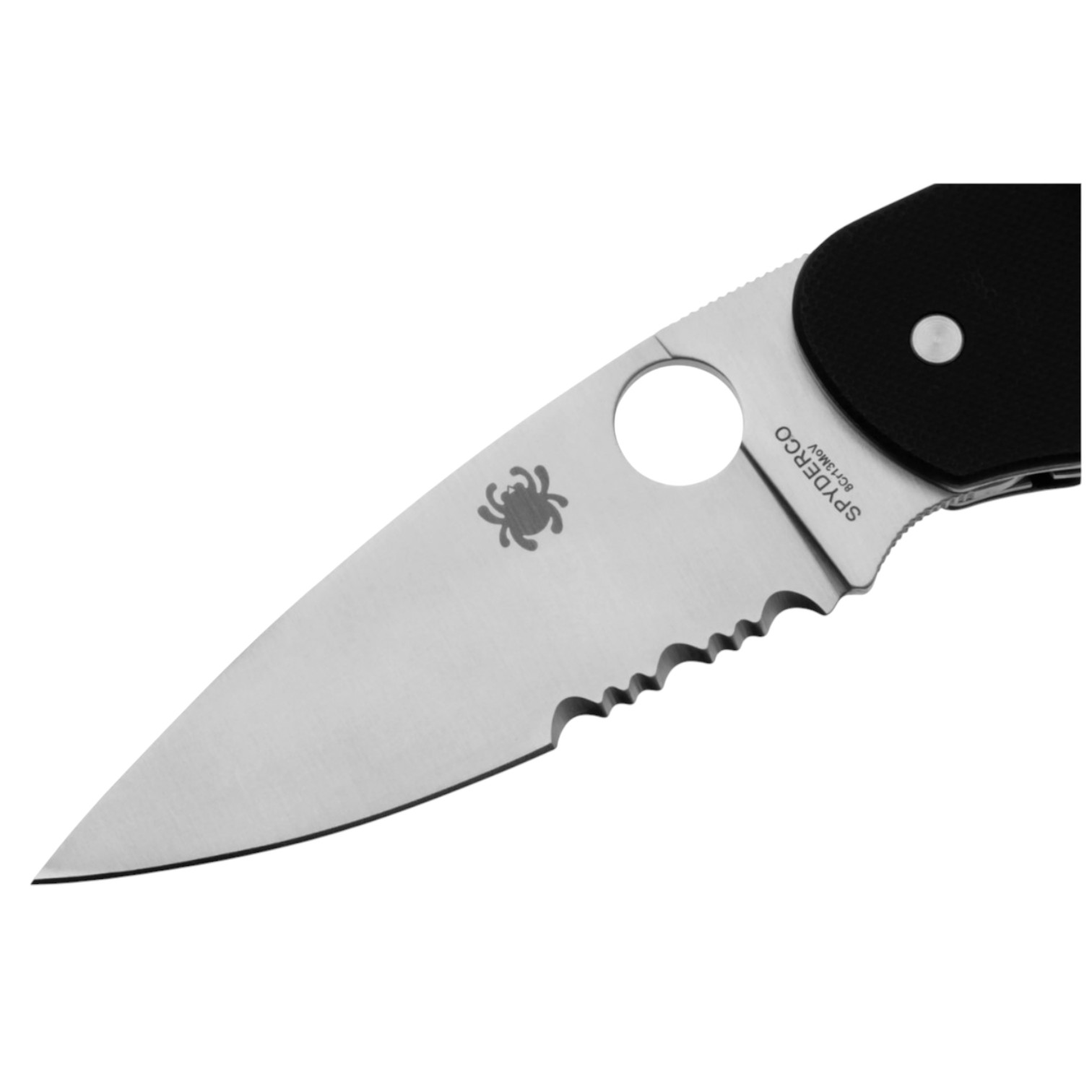 Spyderco Emphasis C245GP, plain edge folding knife with black G10 handle and clip