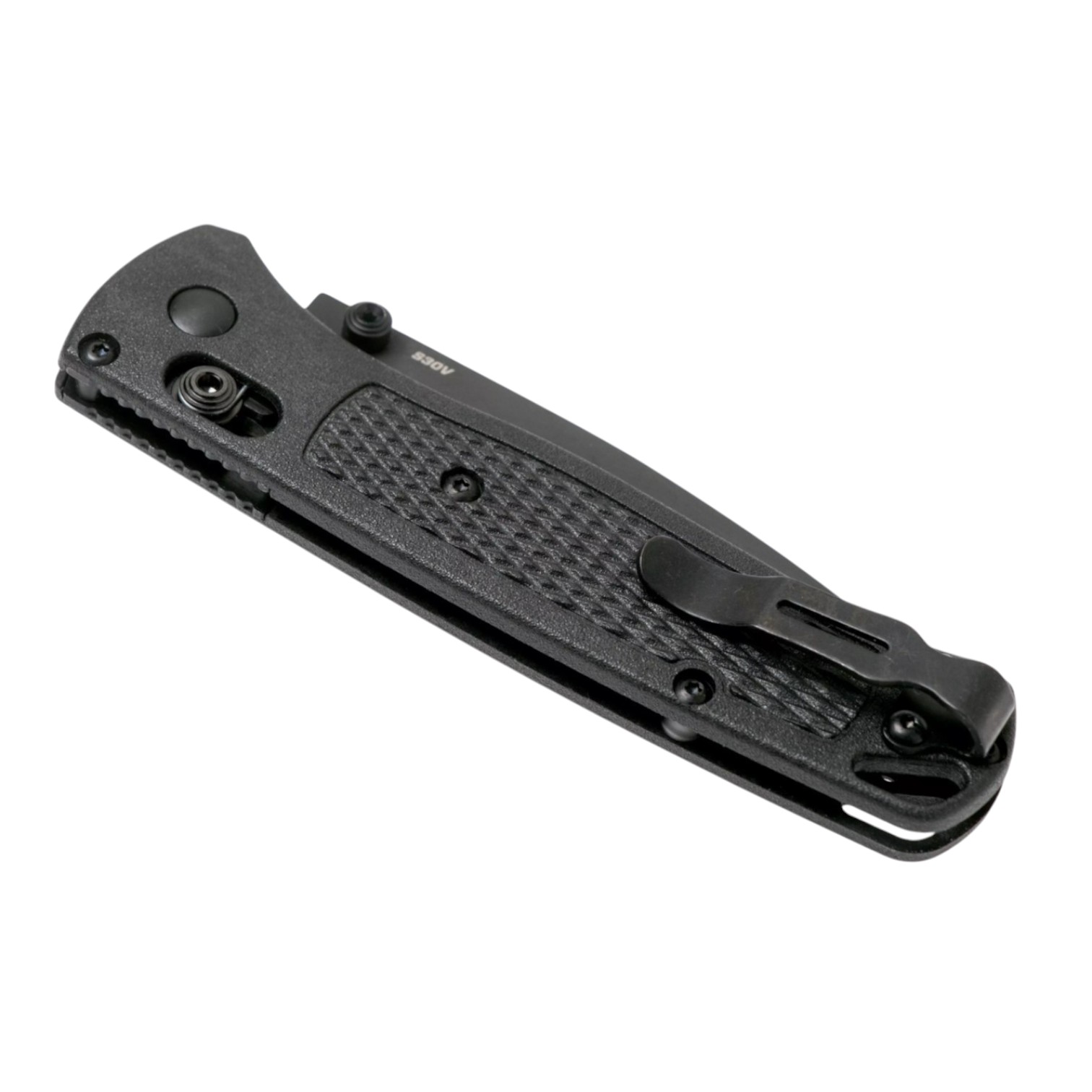 Couteau de poche Benchmade Bugout Black 535BK-2 avec lame de 8,2 cm en acier CPM S30V noir et manche en fibre de carbone Elite noir