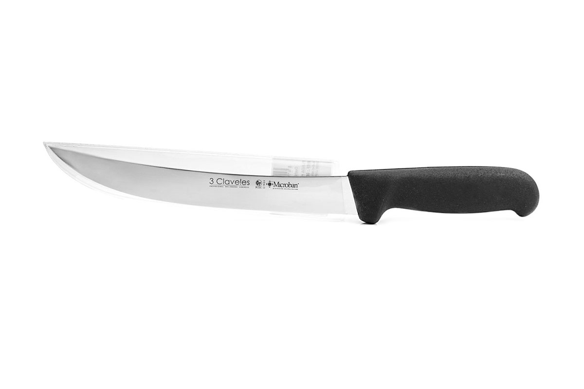 3Claveles 20cm blade butcher knife with black proflex handle