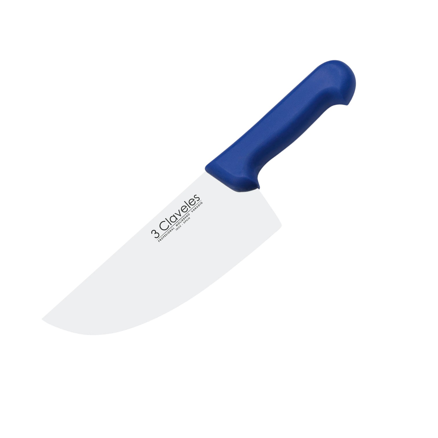 2.7 mm and 23 cm butchering cleaver with blue polypropylene handl...