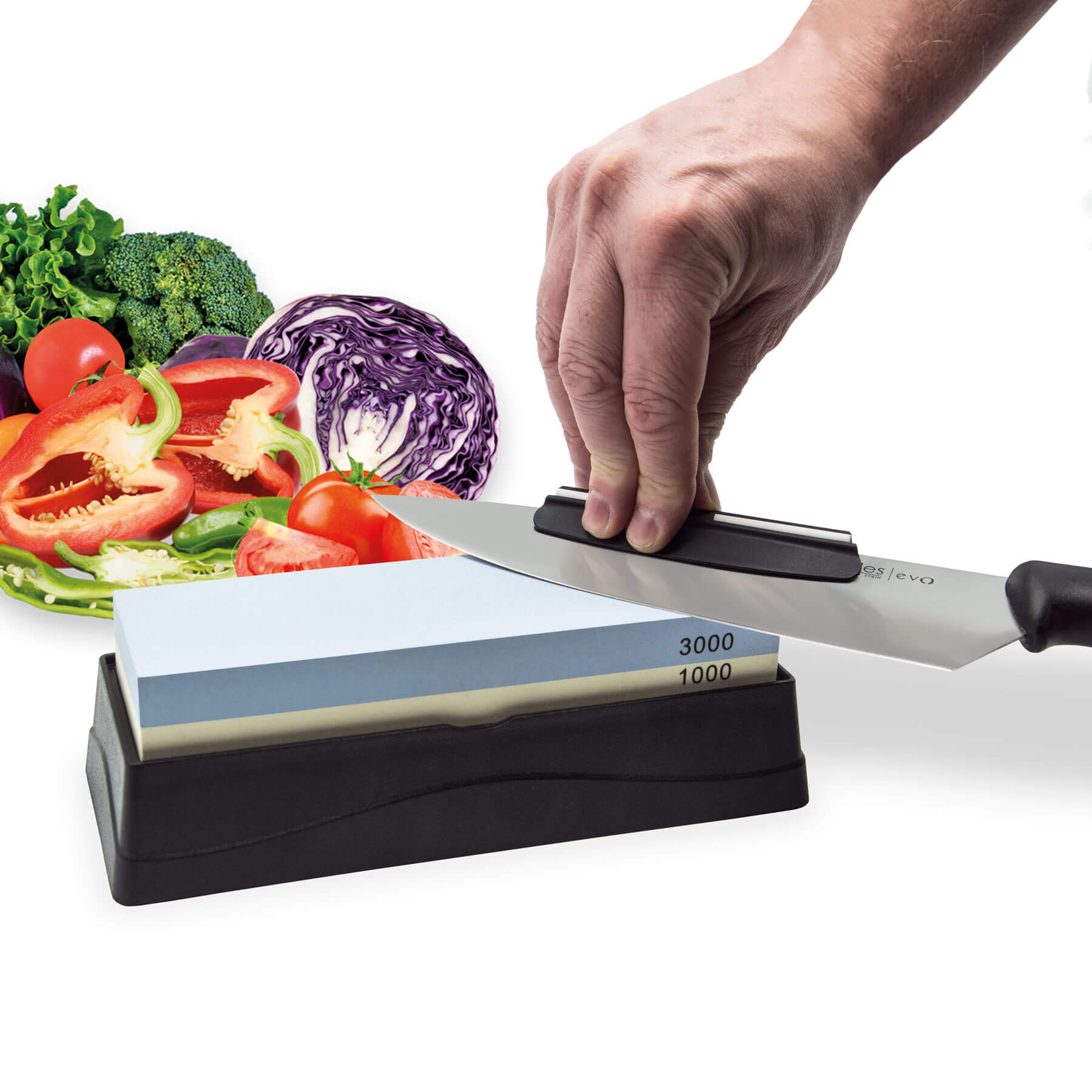 Pietra per affilare grana 1000/3000 con due guide e raddrizzatore 3Claveles