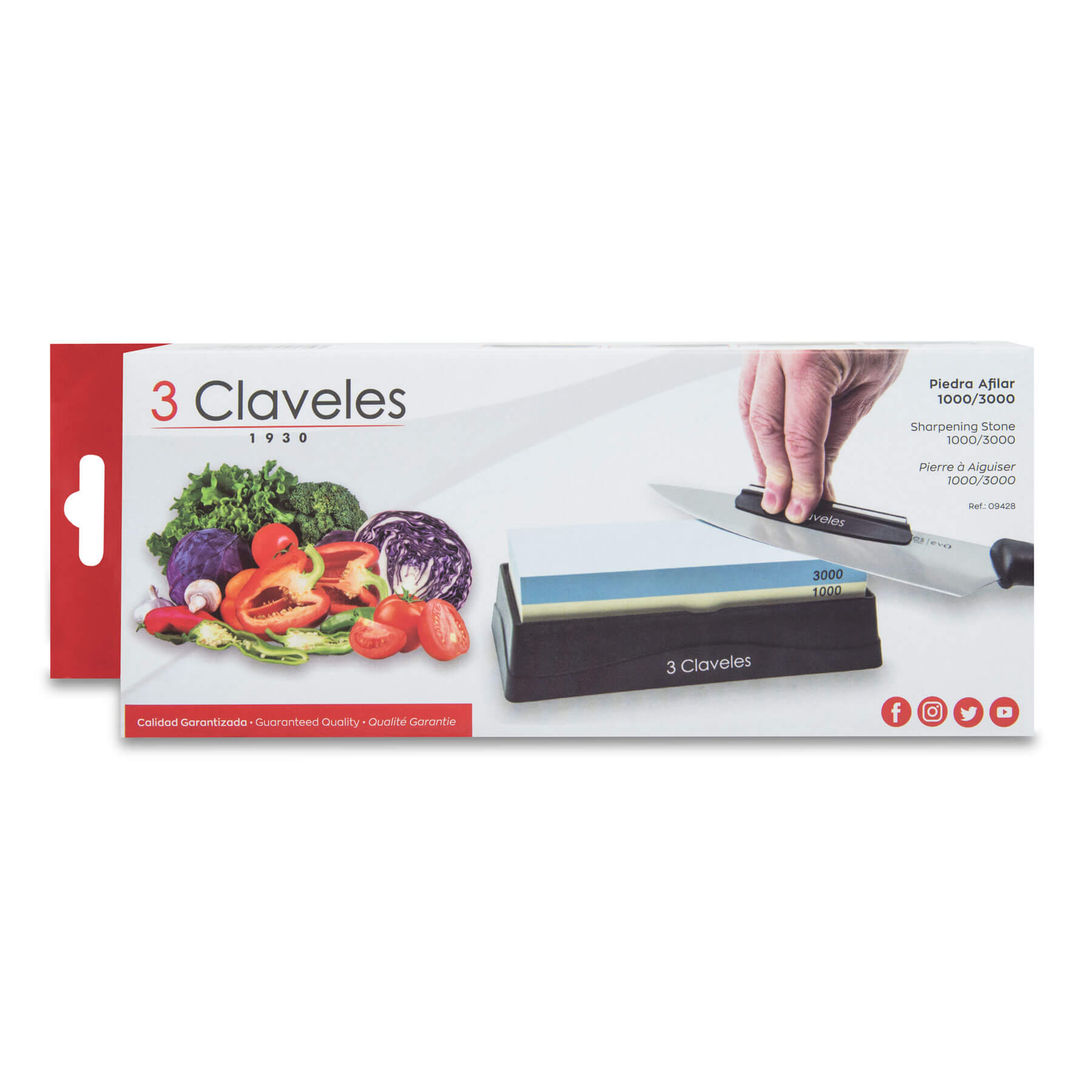 Pietra per affilare grana 1000/3000 con due guide e raddrizzatore 3Claveles