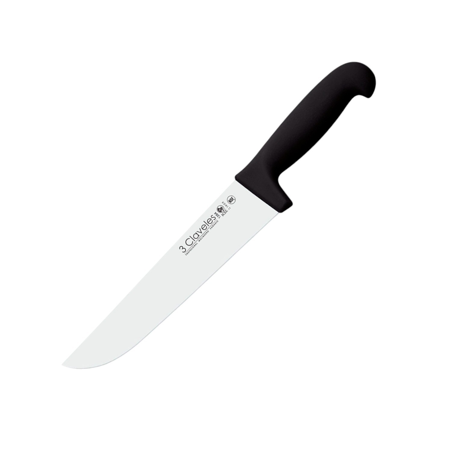 3 Claveles butcher knife 20 cm blade and black polypropylene hand...