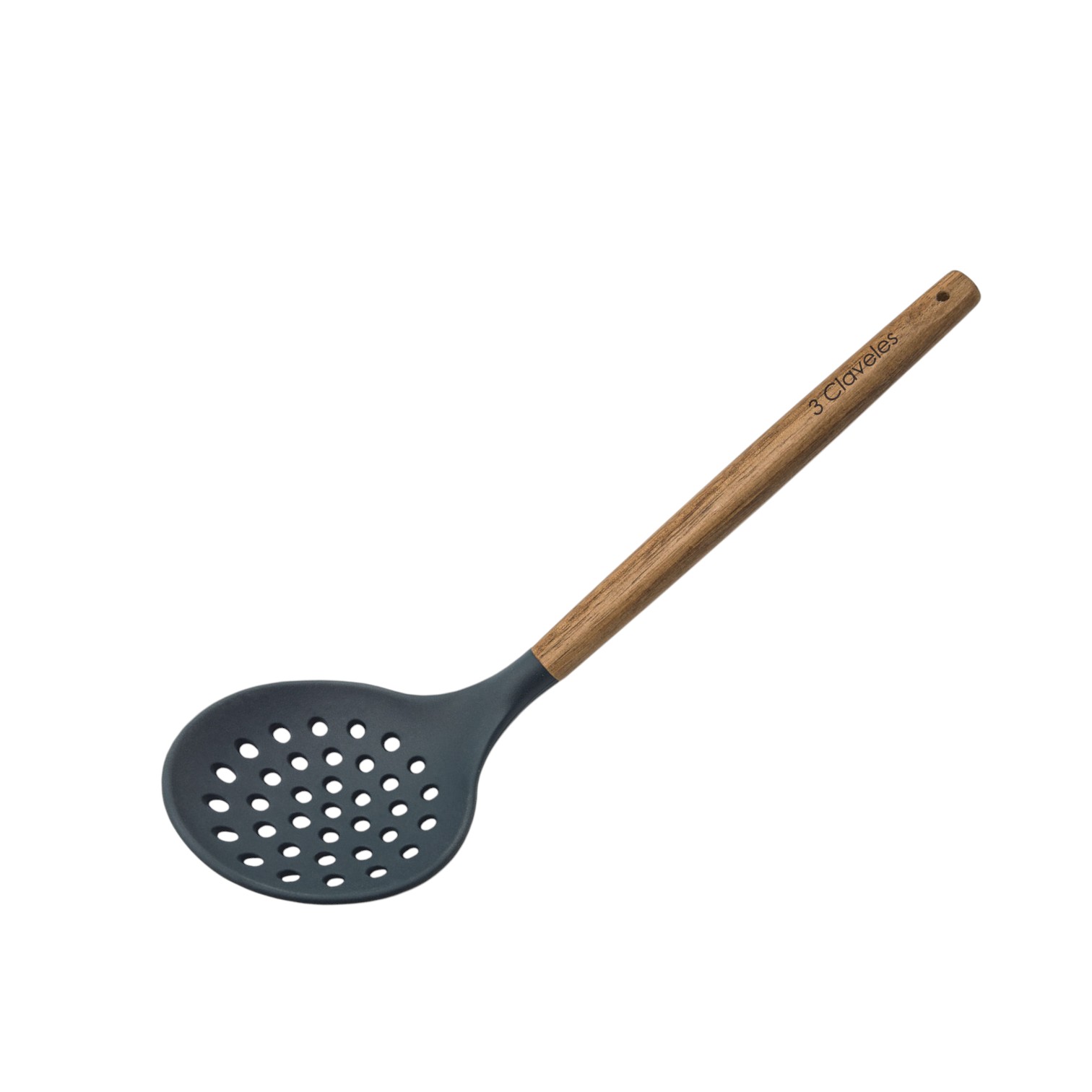 Silicone and beech wood skimmer, BPA free, 3 Claveles