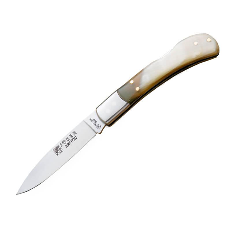 Canivete Joker Breton com chifre de touro e lâmina de 8 cm
