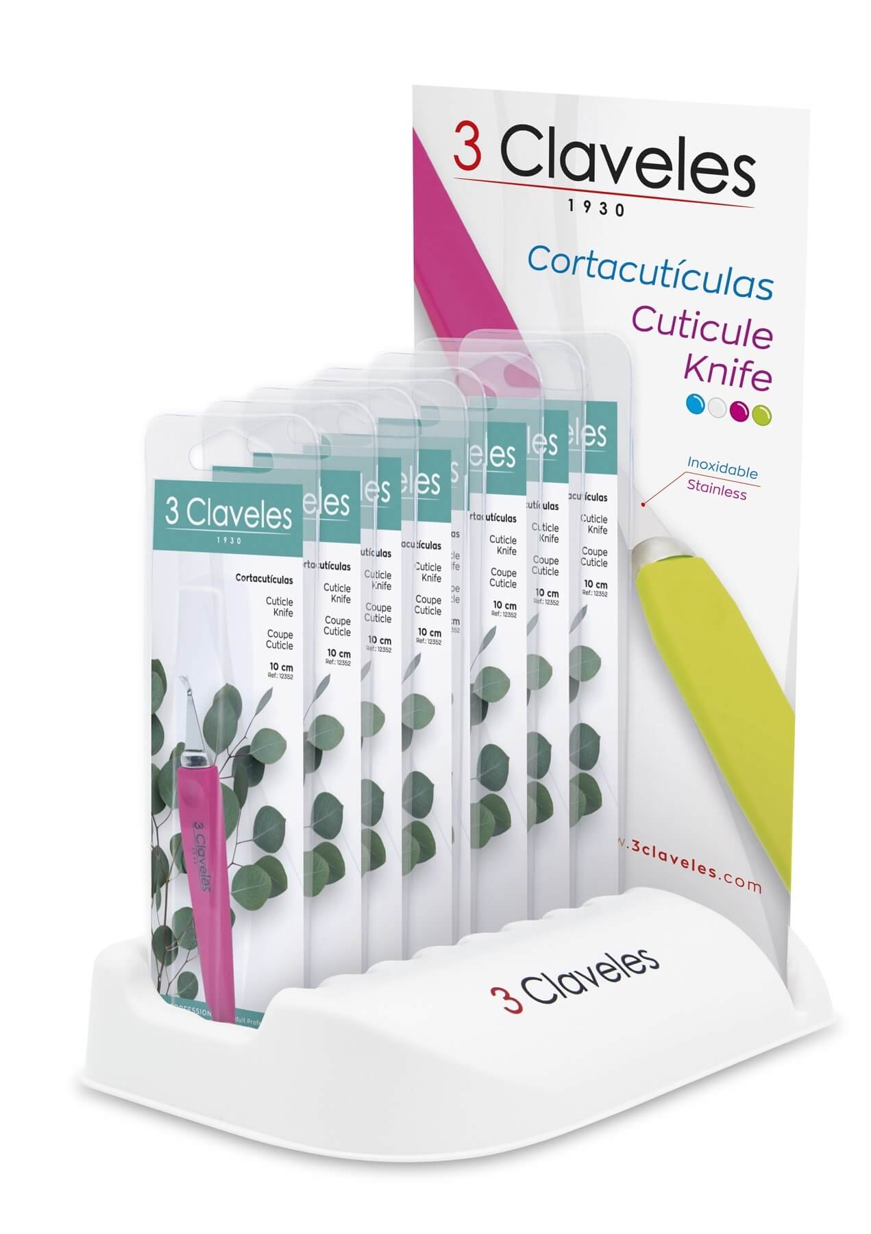 Display of 24 manicure files with handles in different colors, 3 ...