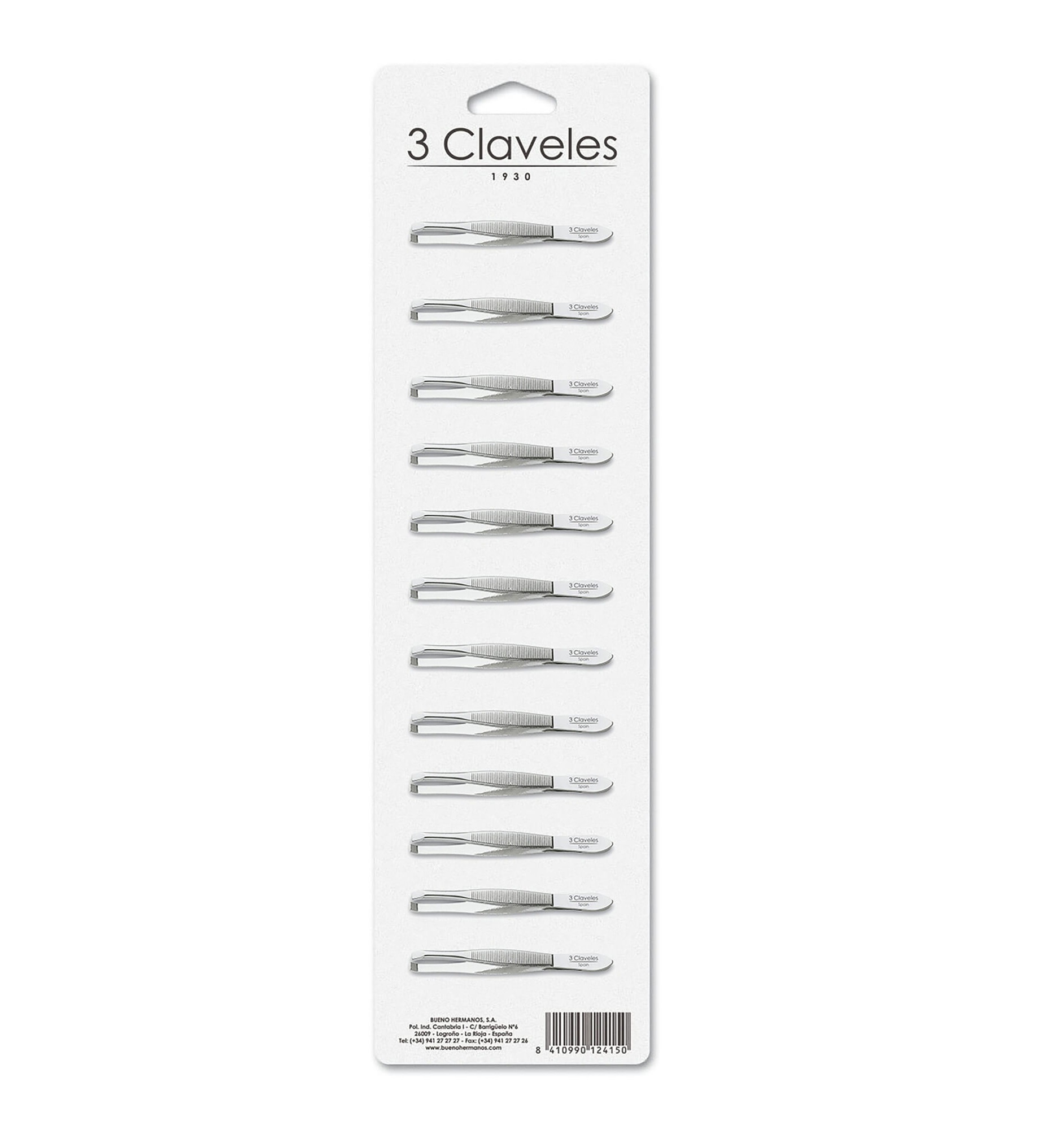3Claveles Crab-Shaped Carbon Steel Tweezers with Bright Nickel-Pl...