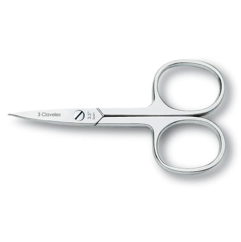 Tesoura de unha reta 3 Claveles 9 cm em aço carbono