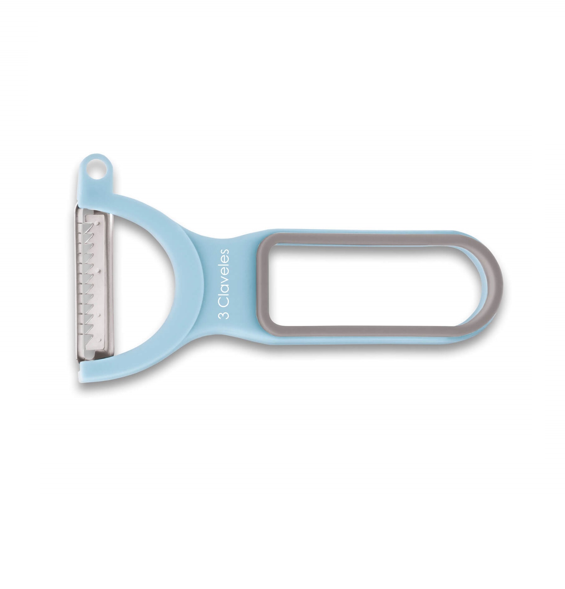 Display mit 16 Stück, Packung mit 3 farbigen Sparschälern für Kartoffeln, Julienne und Tomaten, 3 Claveles