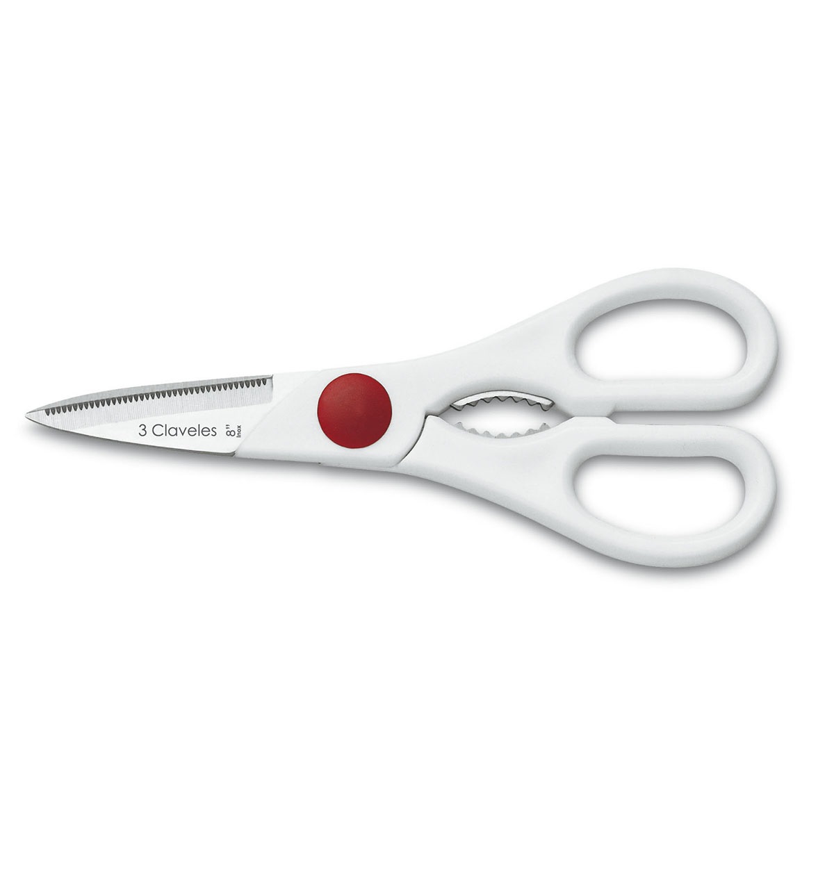 3Claveles Jet Kitchen Scissors with White ABS Handle and 20cm Bla...